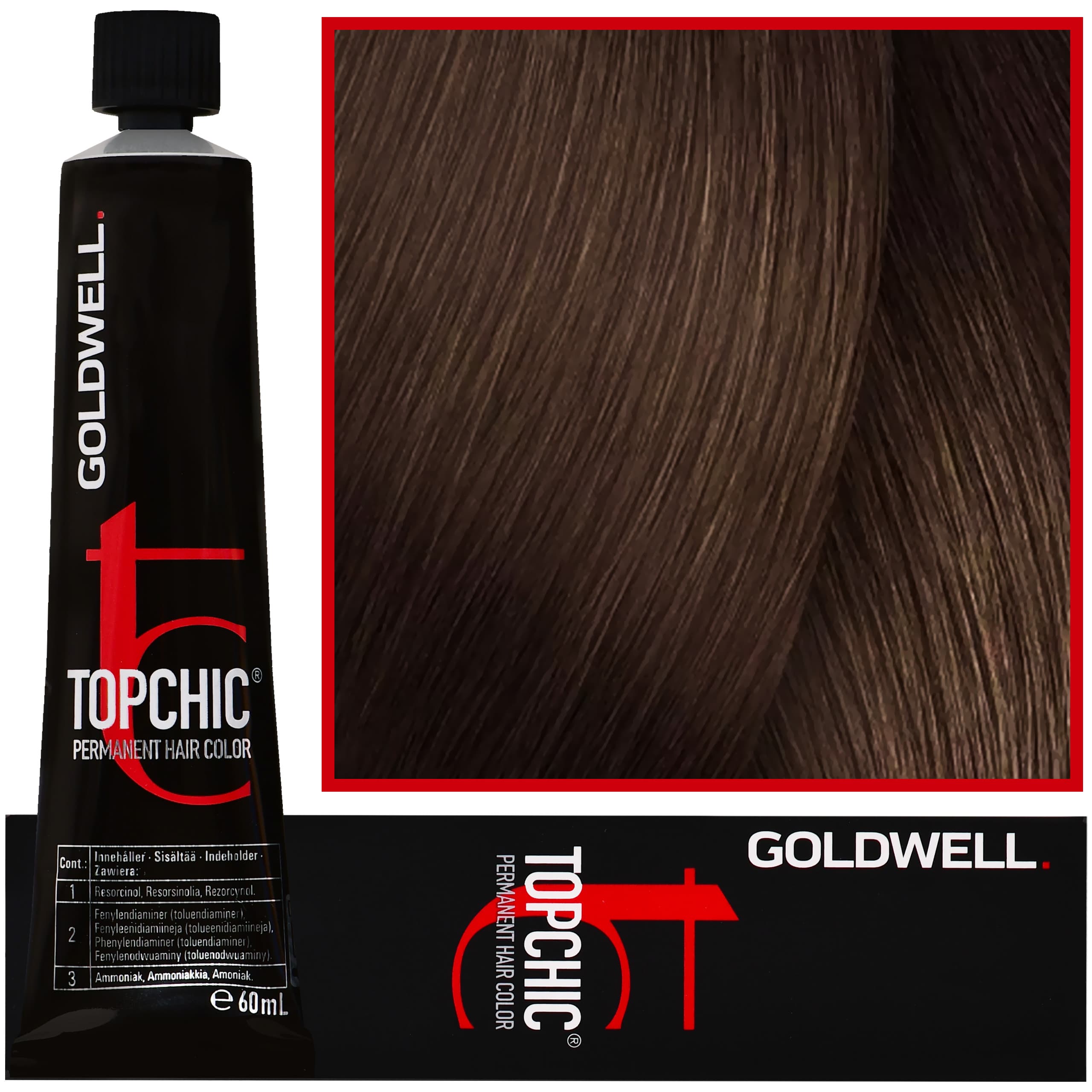 Topchic - profesjonalna farba do włosów, 6-NA Ciemny Naturalny Popielaty Blond
