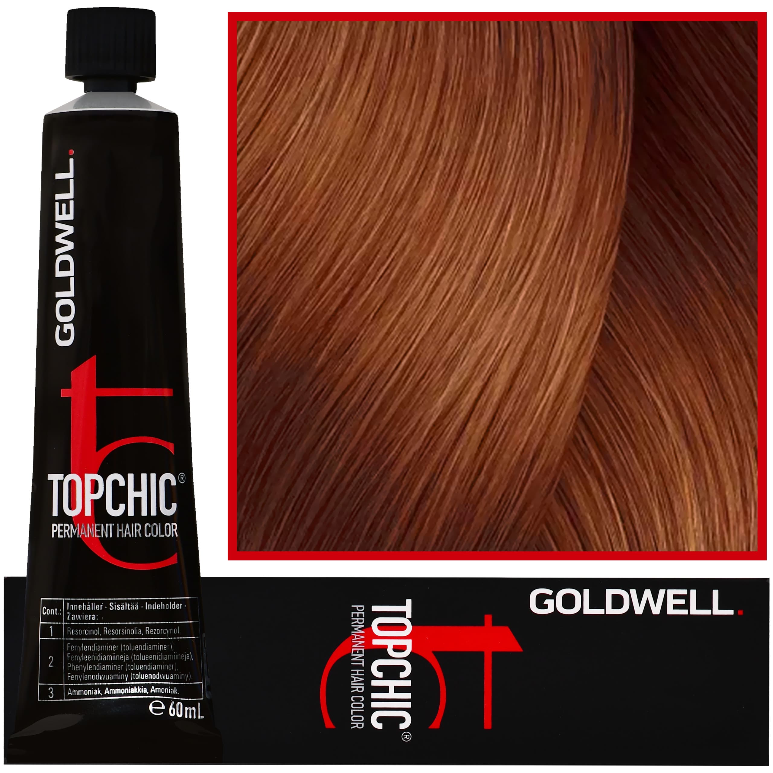 Topchic - profesjonalna farba do włosów, 6-K Ciemny Miedziany Blond