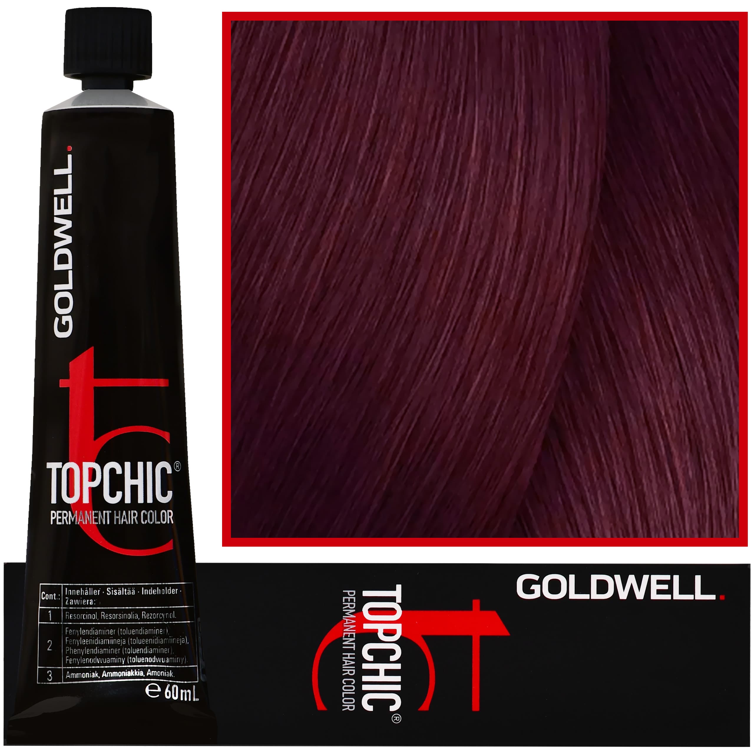Topchic - profesjonalna farba do włosów, 5-RR MAX Głęboka Czerwień