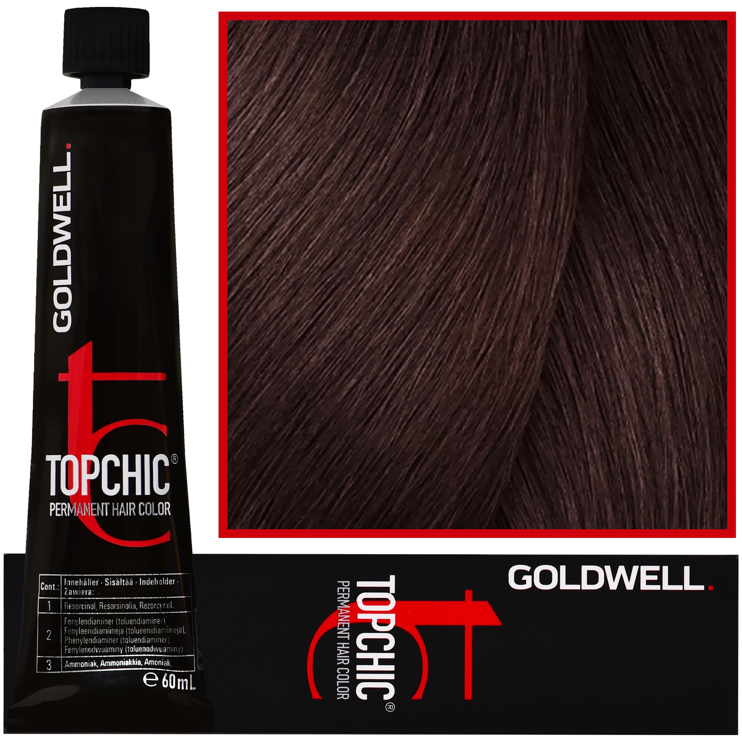 Topchic - profesjonalna farba do włosów, 5-NN Ekstra Mocny Jasny Naturalny Brąz