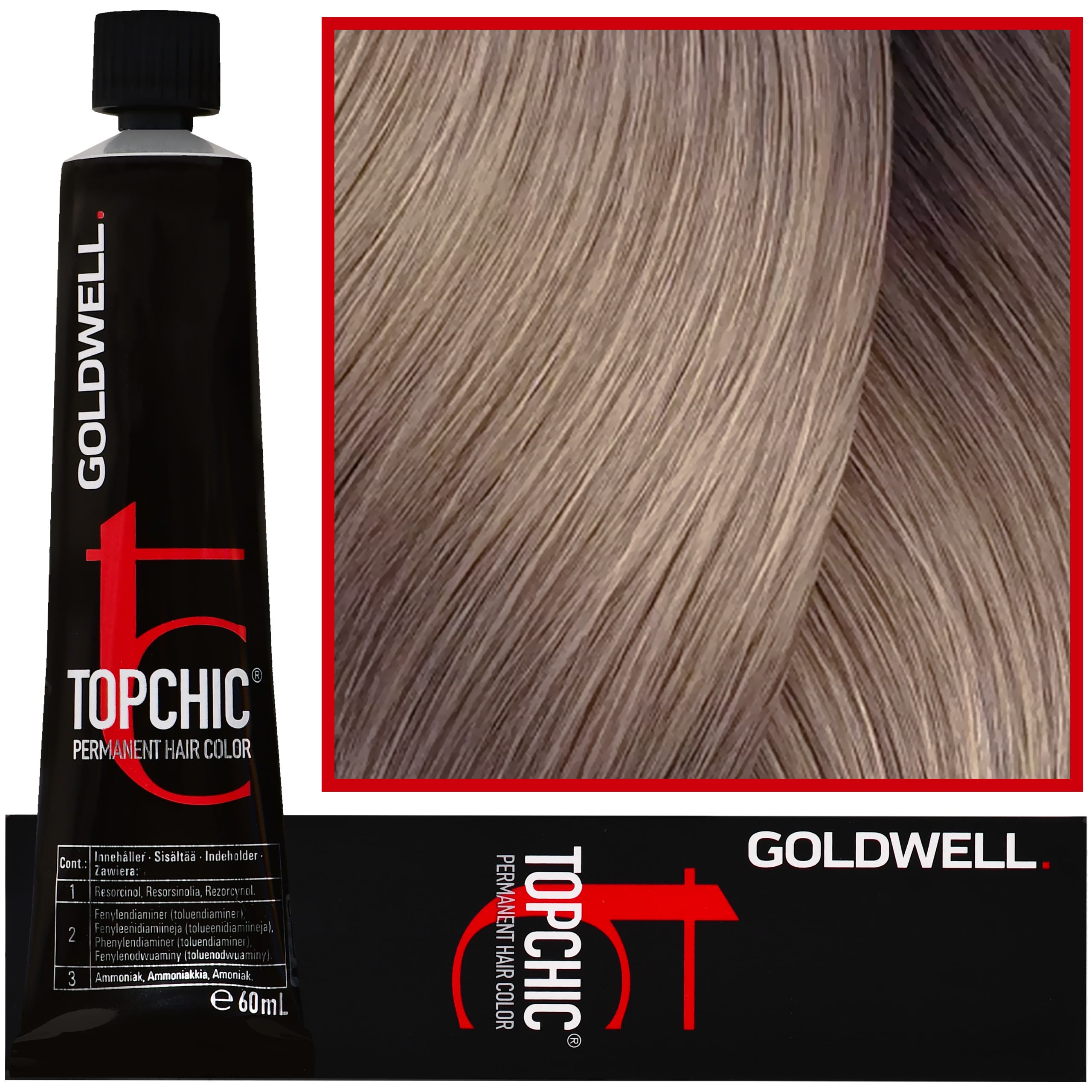 Topchic - profesjonalna farba do włosów, 9-NA Bardzo Jasny Naturalny Popielaty Blond