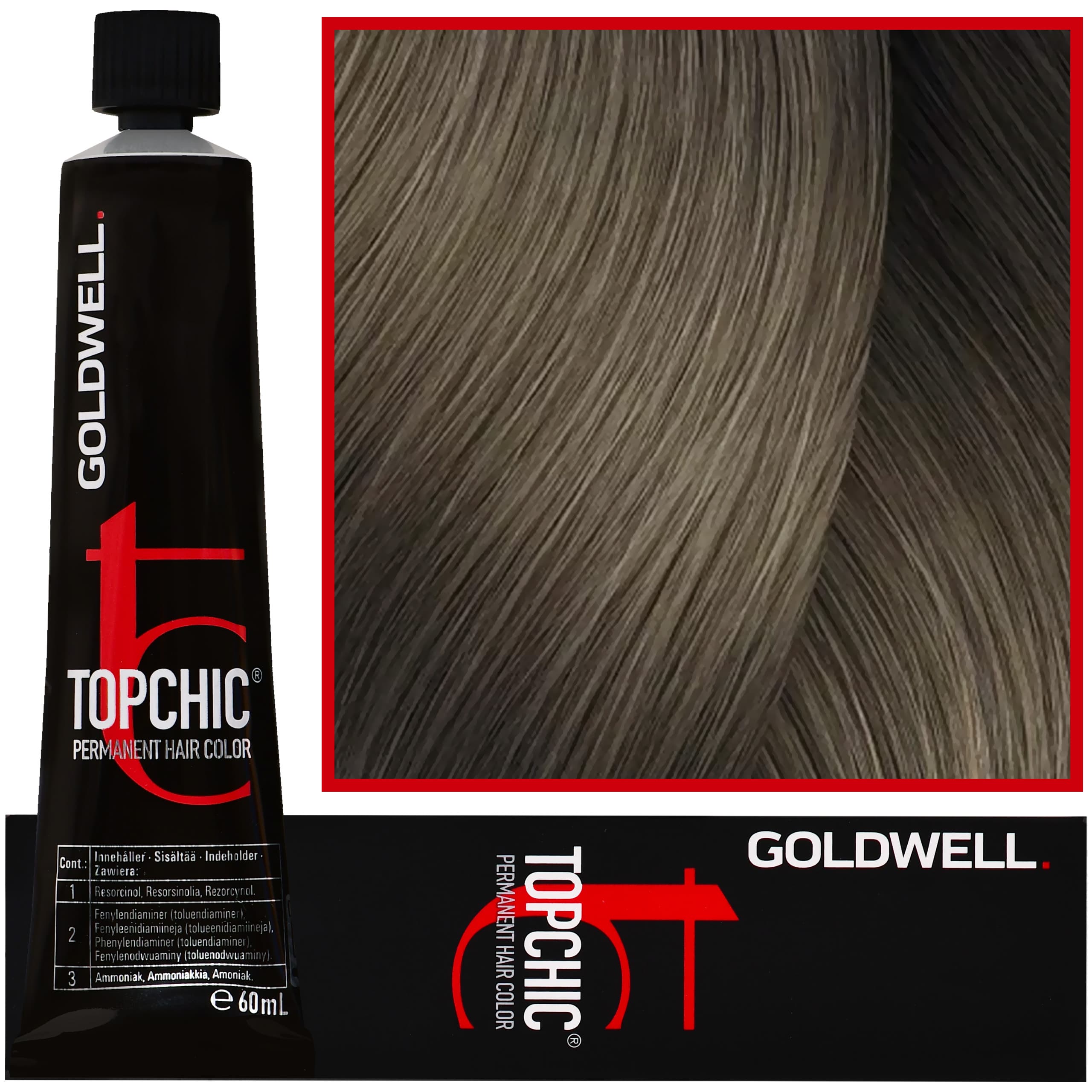 Topchic - profesjonalna farba do włosów, 8-SB Srebrny Blond