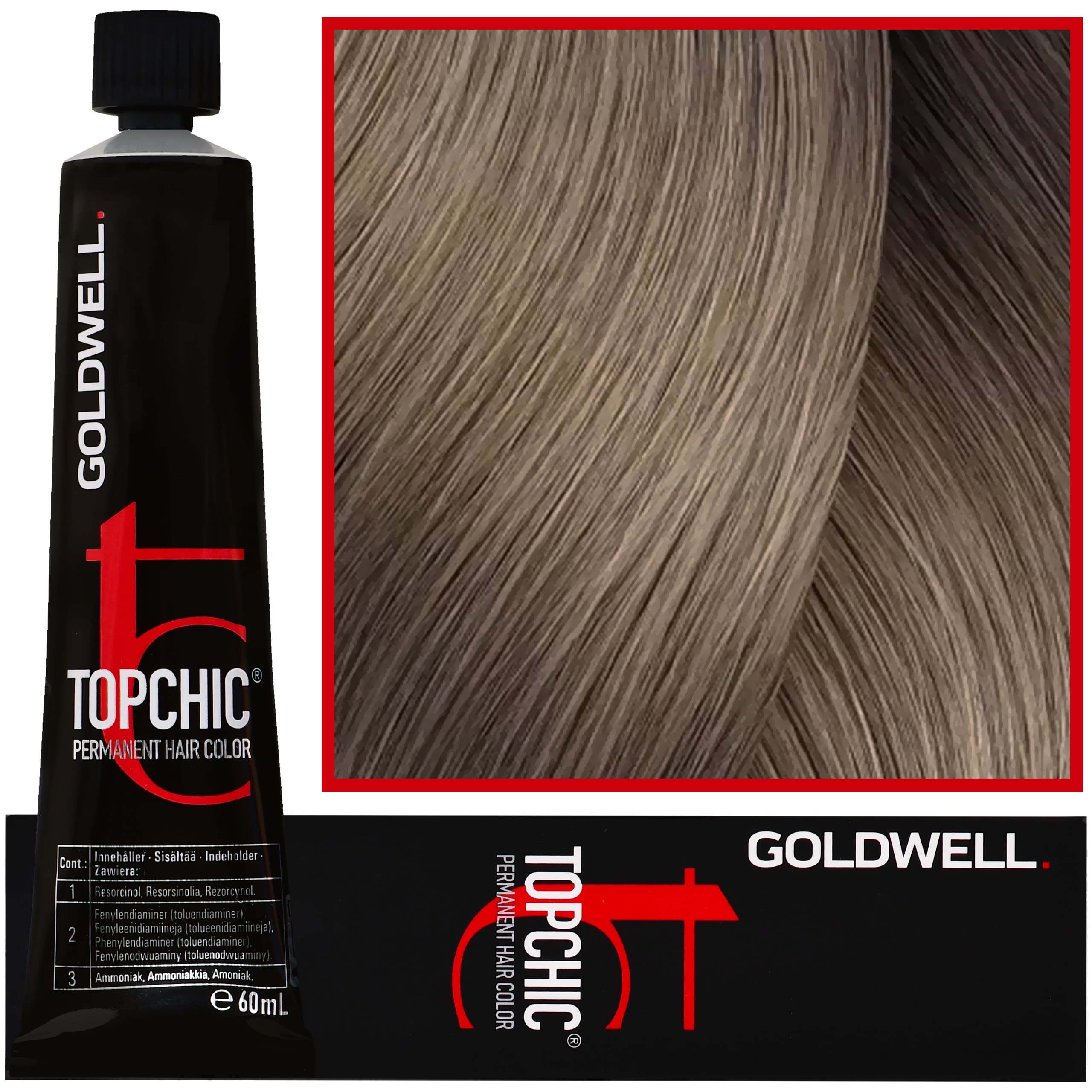 Topchic - profesjonalna farba do włosów, 8-A Jasny Popielaty Blond