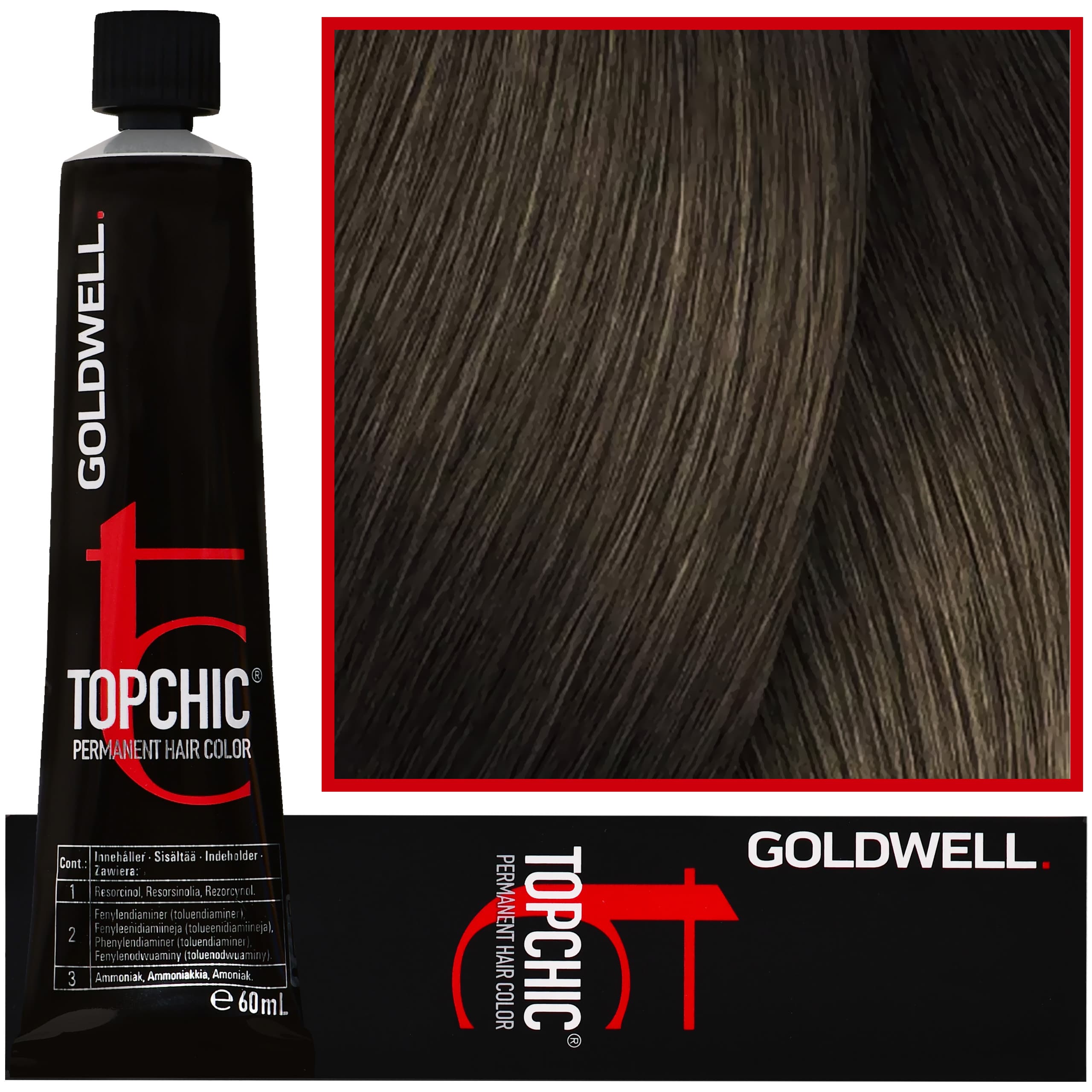 Topchic - profesjonalna farba do włosów, 7SB@BL Srebrny Beżowy @ Niebieski