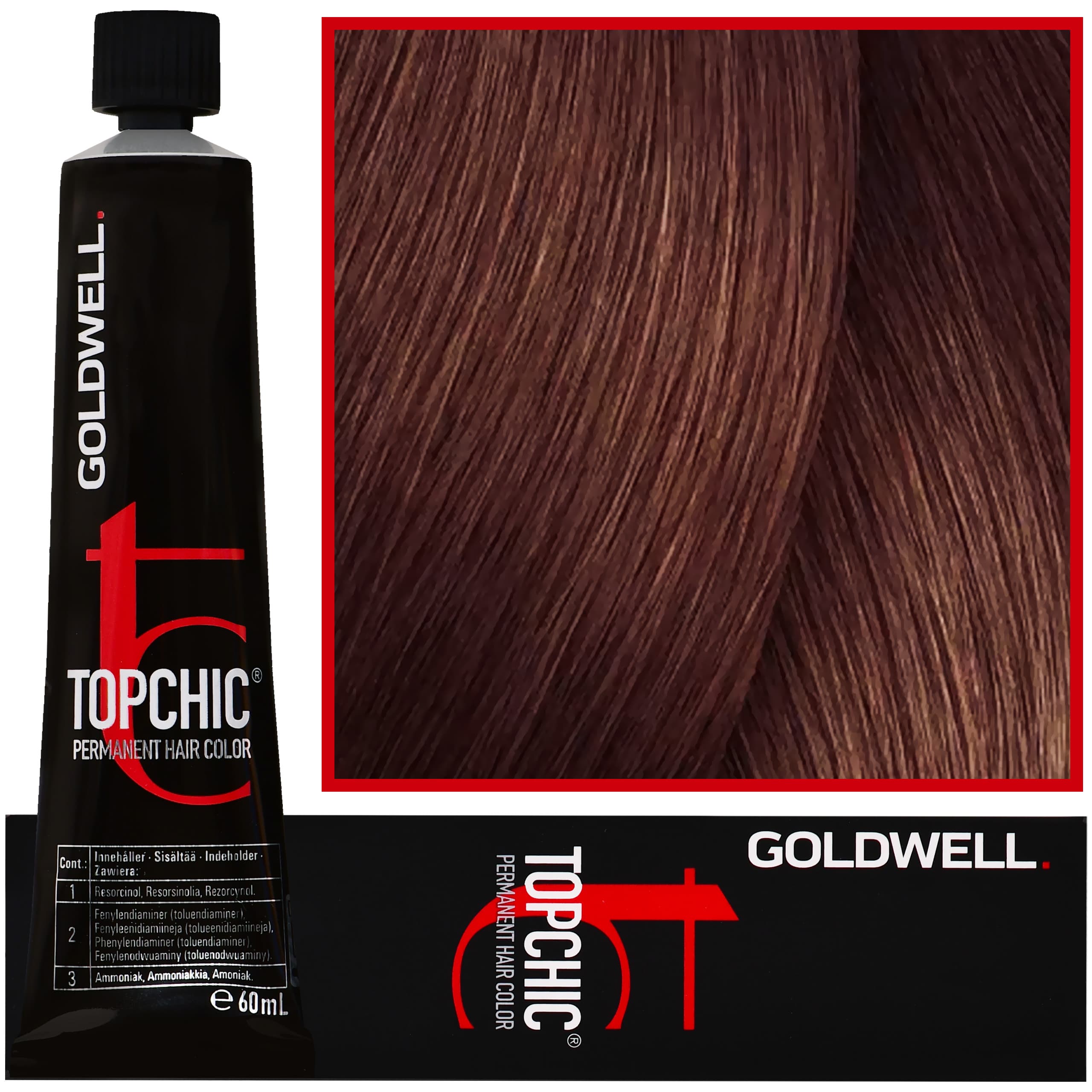 Topchic - profesjonalna farba do włosów, 7-RB Średni Czerwono-Brązowy Blond