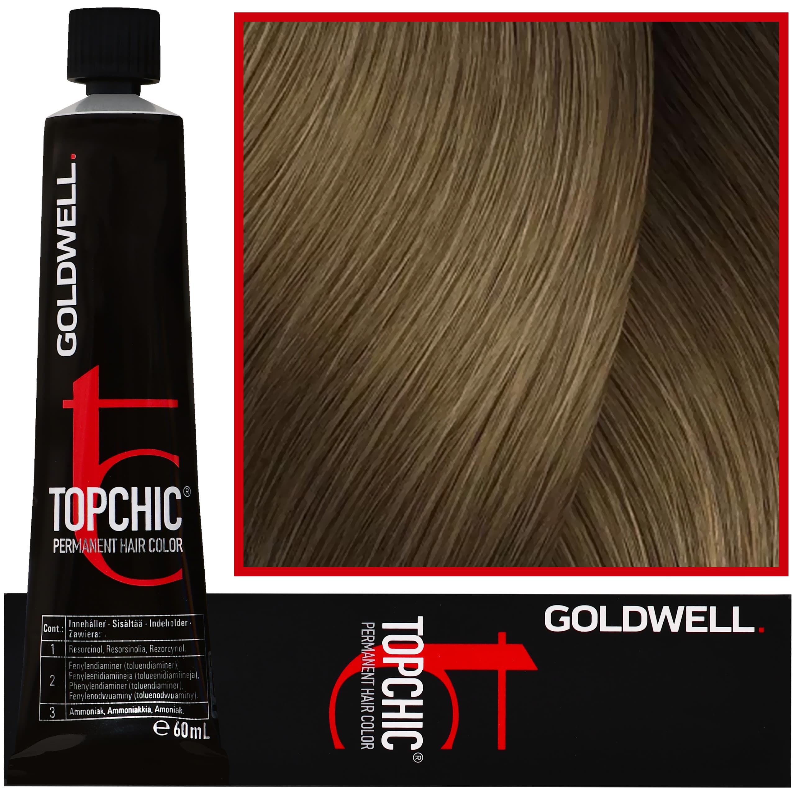 Topchic - profesjonalna farba do włosów, 7-NA Średni Naturalny Popielaty Blond
