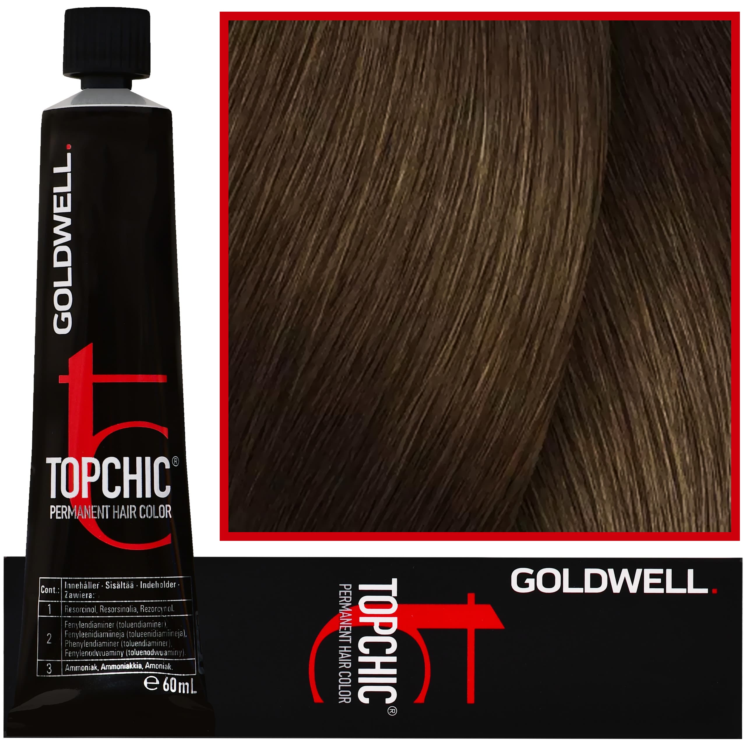Topchic - profesjonalna farba do włosów, 7-BG Średni Blond Beżowo-Złoty