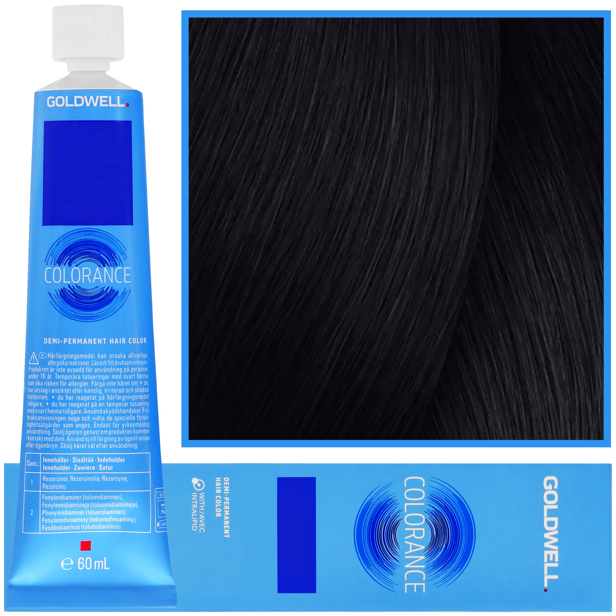 Colorance - profesjonalna farba do półtrwałej koloryzacji, 2N | Naturalna Czerń