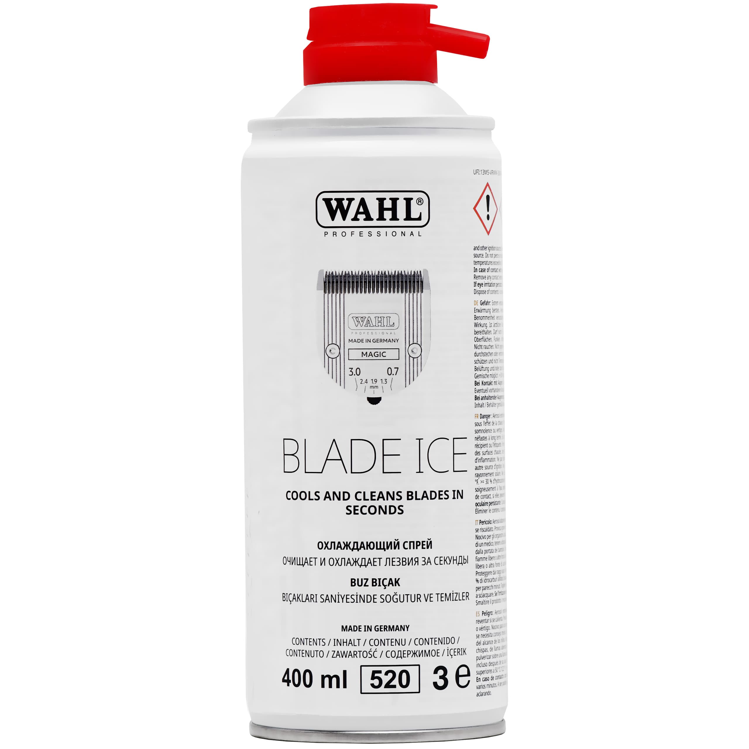 Moser Blade Ice Spray 4w1 – chłodzenie, czyszczenie i dezynfekcja ostrzy