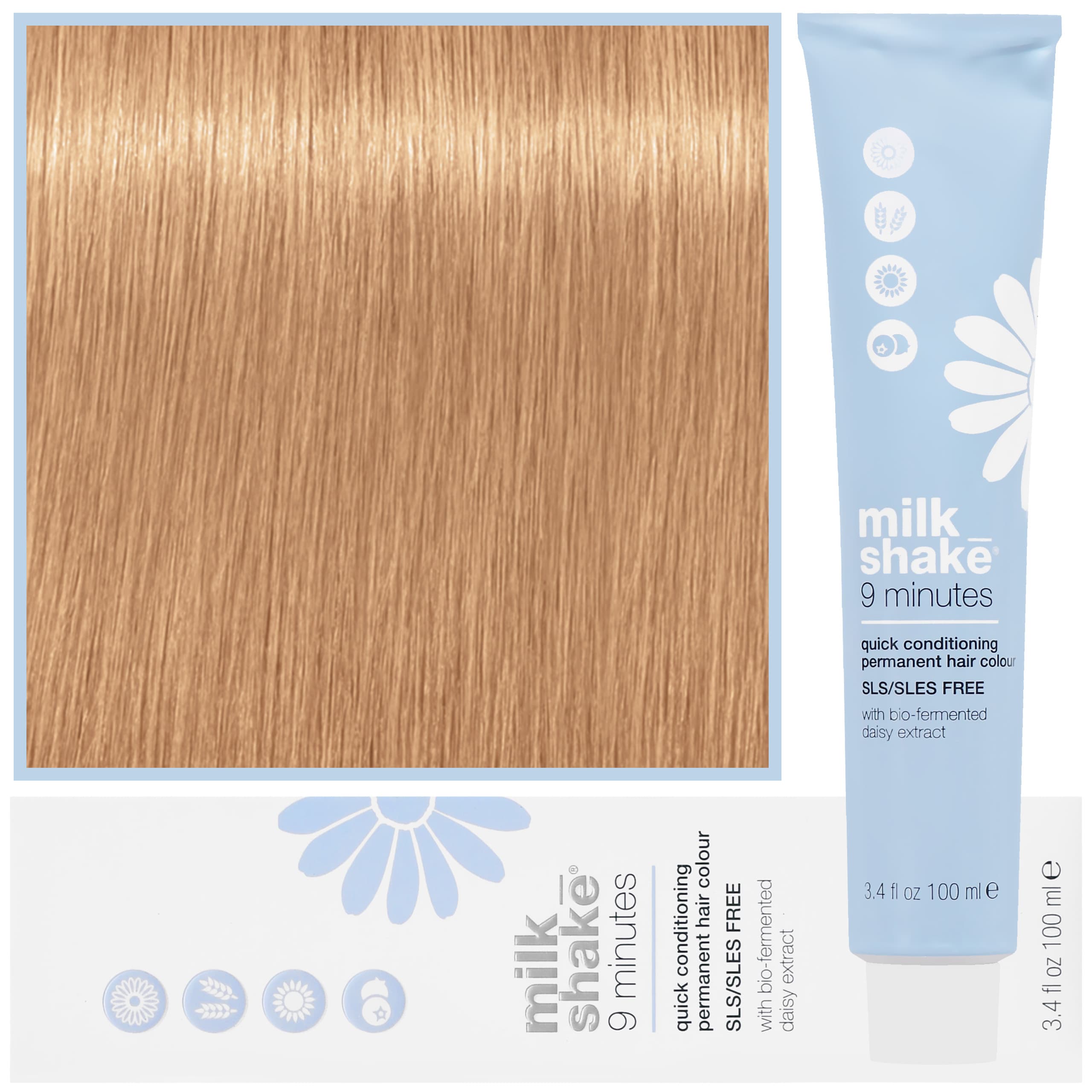 9 Minutes - farba do włosów, pełna paleta kolorów, 10,3 | | | Najjaśniejszy Złocisty Platynowy Blond