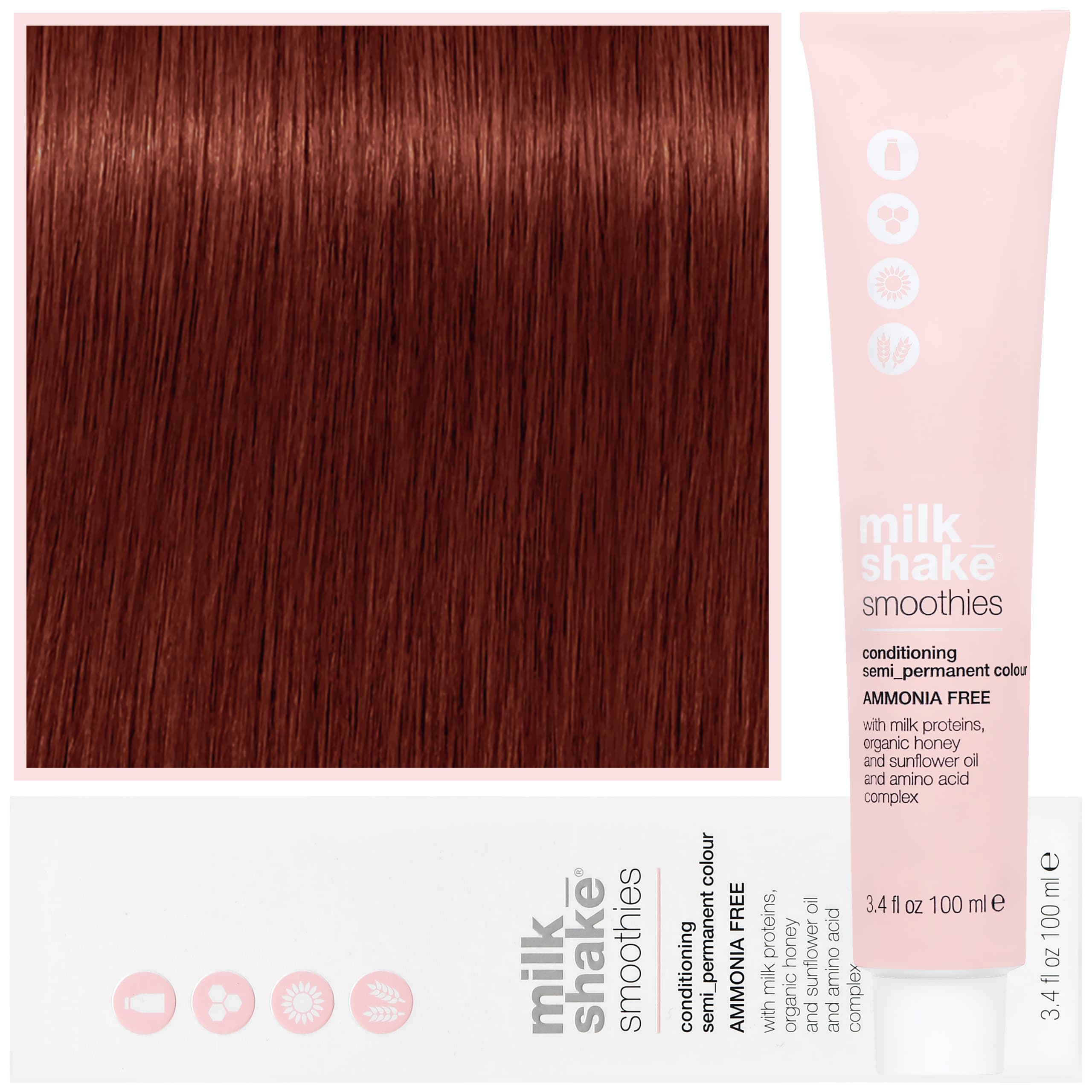 Smoothie Semi-Perm - farba do włosów bez amoniaku, paleta kolorów, 7,43 | 7CG | | Średni Miedziany Złocisty Blond