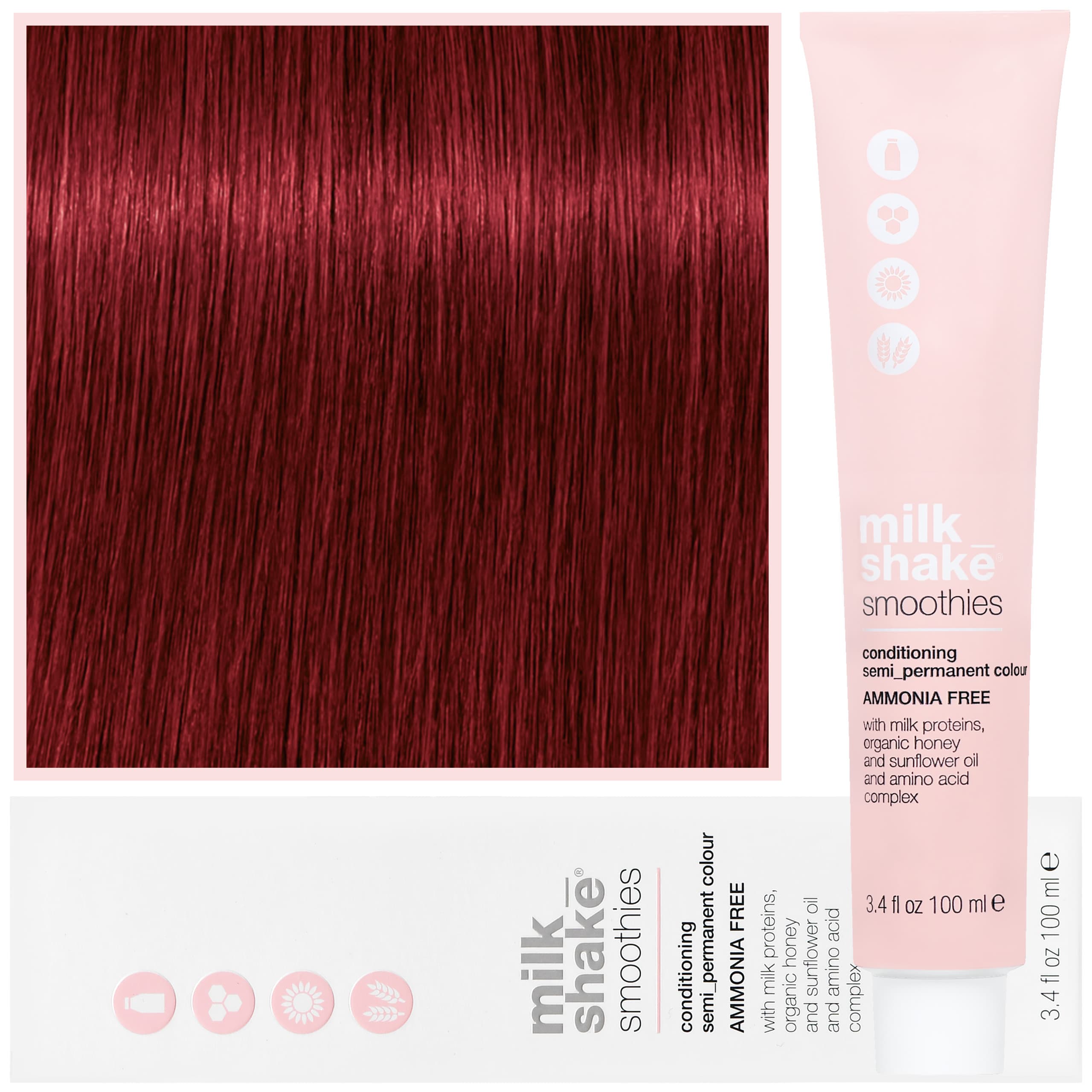 Smoothie Semi-Perm - farba do włosów bez amoniaku, paleta kolorów, 6,66 | 6RR | | Intensywny Ciemny Czerwony Blond