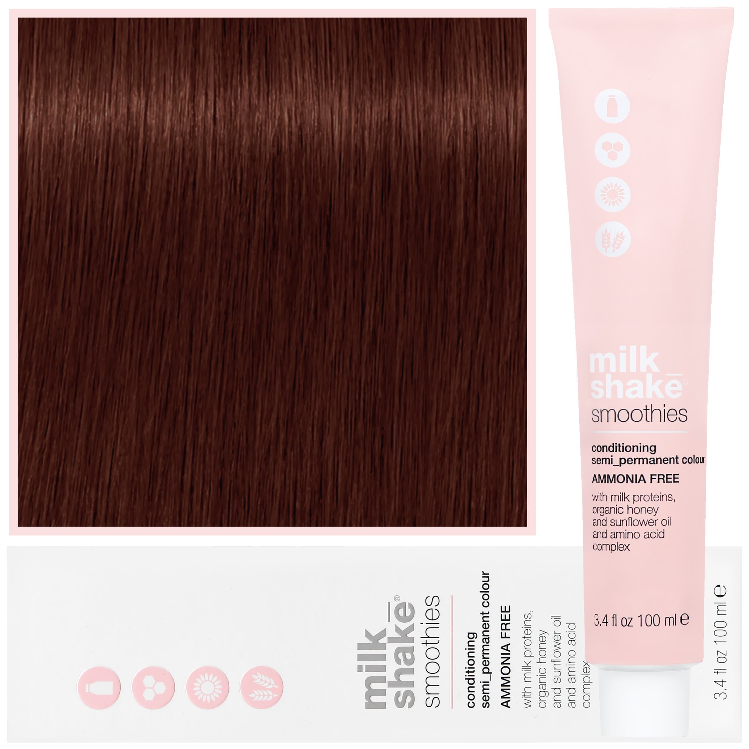 Smoothie Semi-Perm - farba do włosów bez amoniaku, paleta kolorów, 6,43 | 6CG | | Ciemny Miedziany Złoty Blond