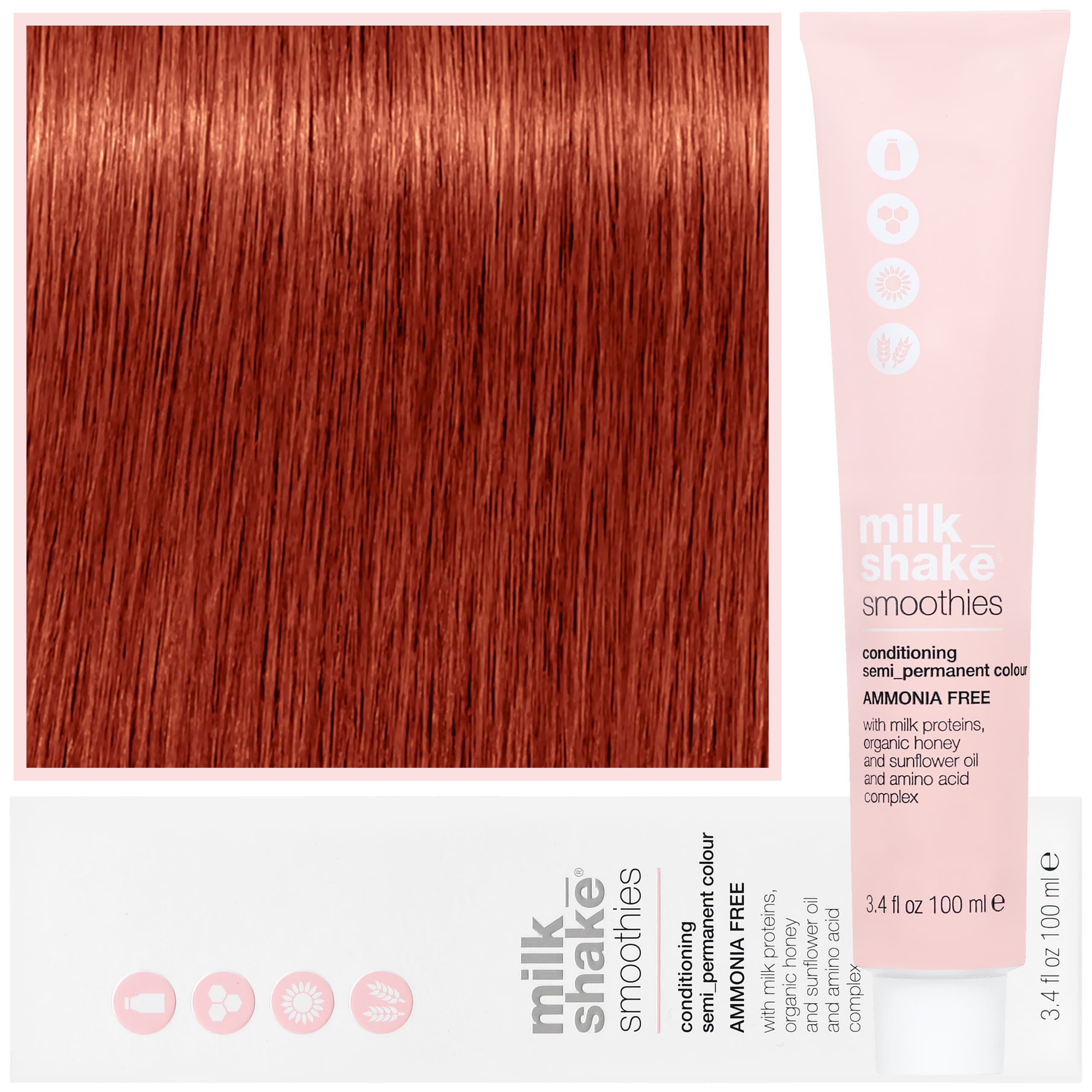 Smoothie Semi-Perm - farba do włosów bez amoniaku, paleta kolorów, 7,44 | 7CC | | Intensywny Średni Miedziany Blond