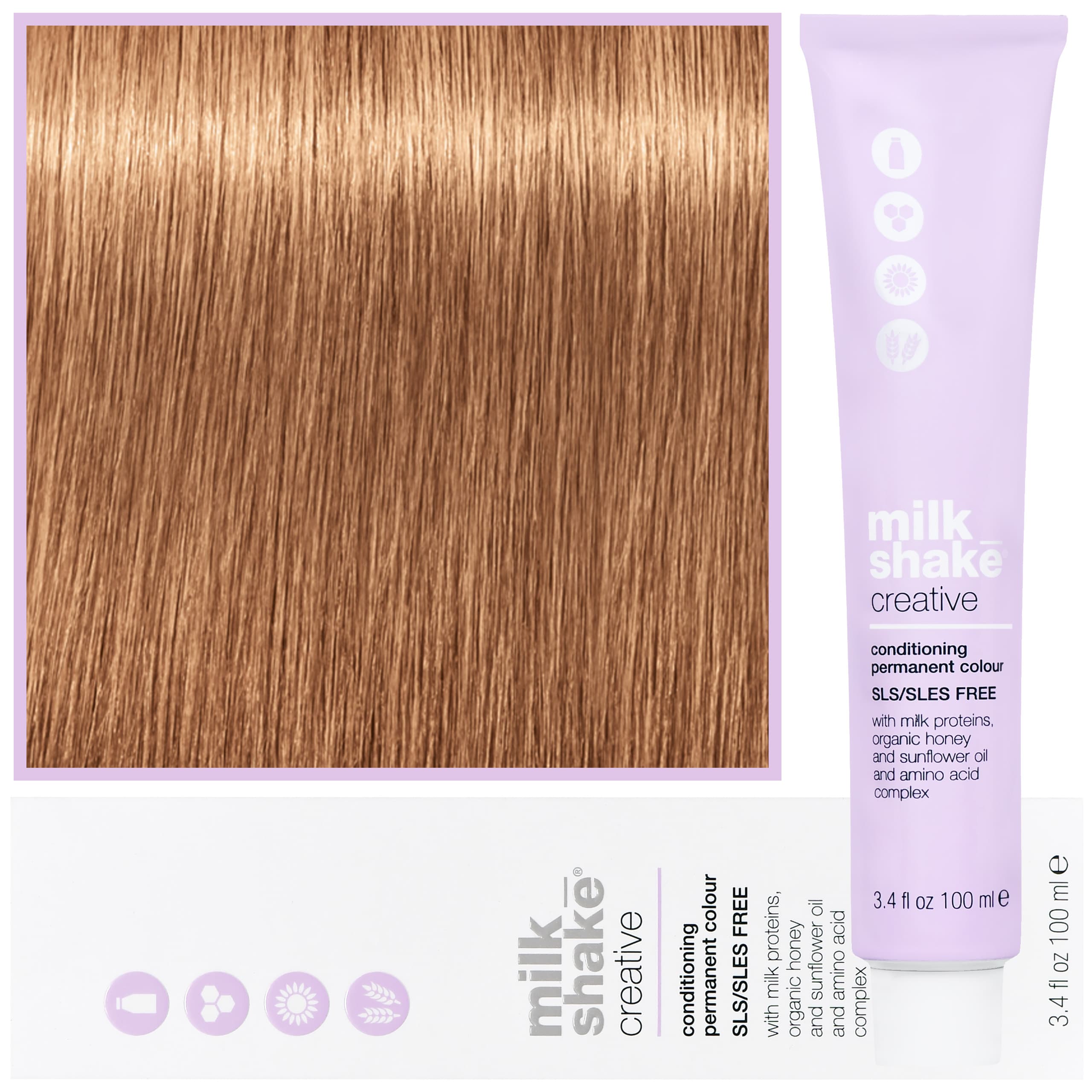 Creative - farba do włosów, pełna paleta kolorów, 8,431 | 8CGA | | Jasny Miedziany Złoty Popielaty Blond