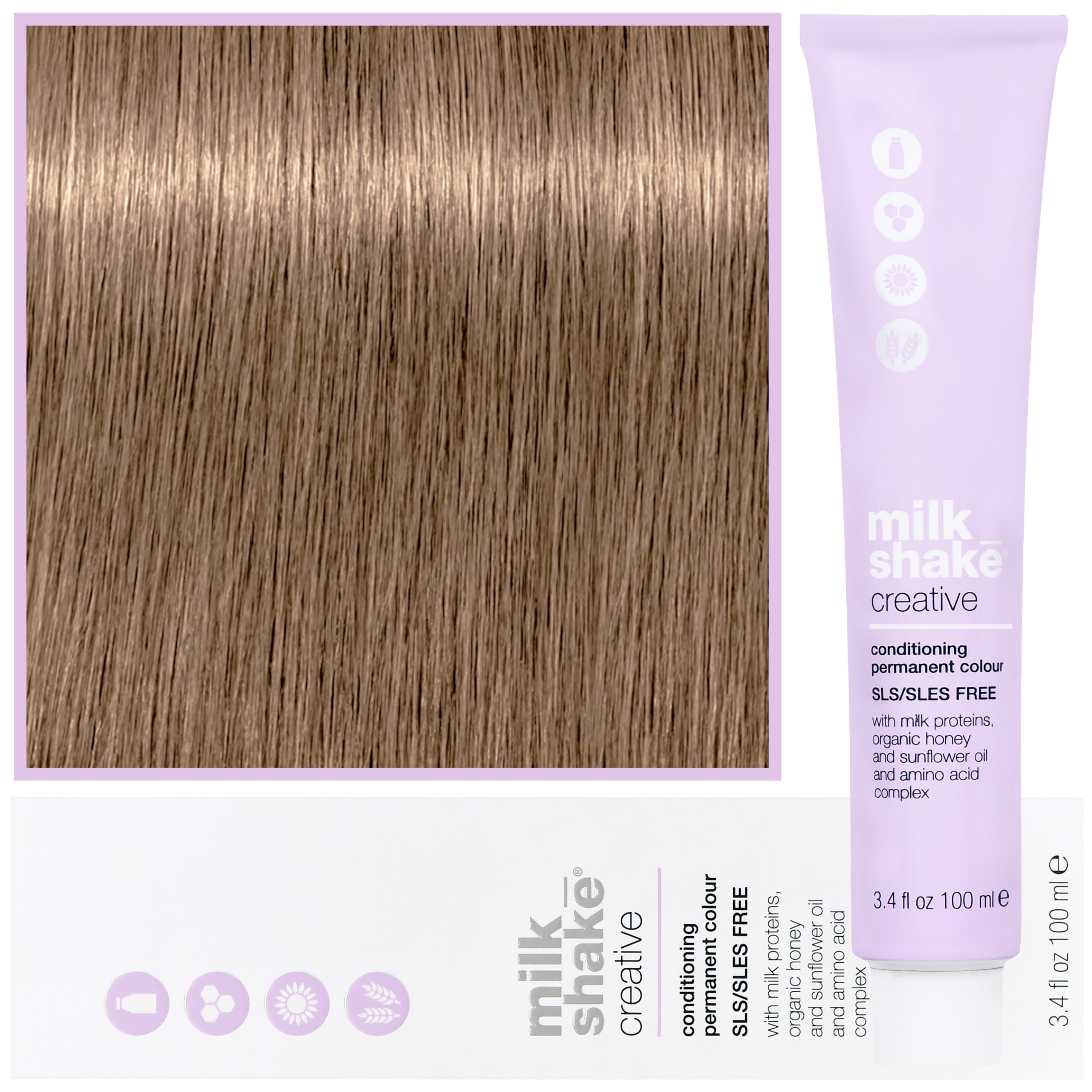 Creative - farba do włosów, pełna paleta kolorów, 8,13 | 8AG | | Jasny Popielaty Złoty Blond