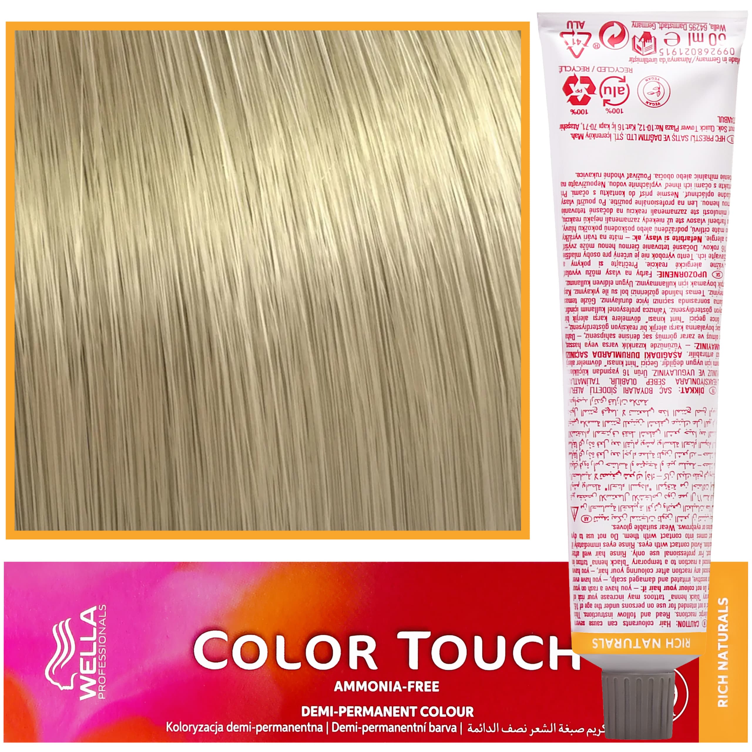 Color Touch - profesjonalna farba do włosów bez amoniaku, 10/81 Platynowy Blond Perłowo-Popielaty