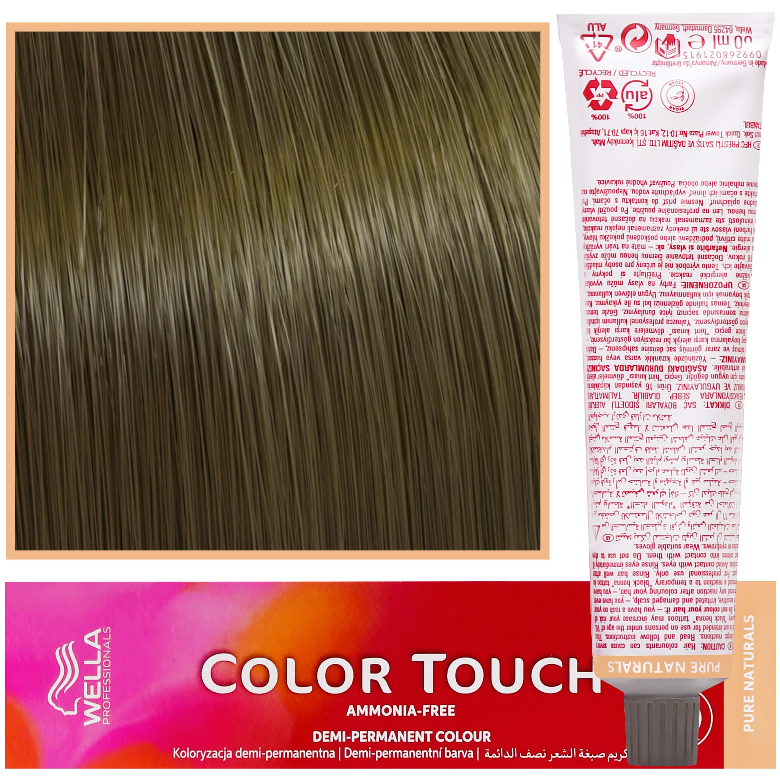 Color Touch - profesjonalna farba do włosów bez amoniaku, 6/0 Ciemny Blond