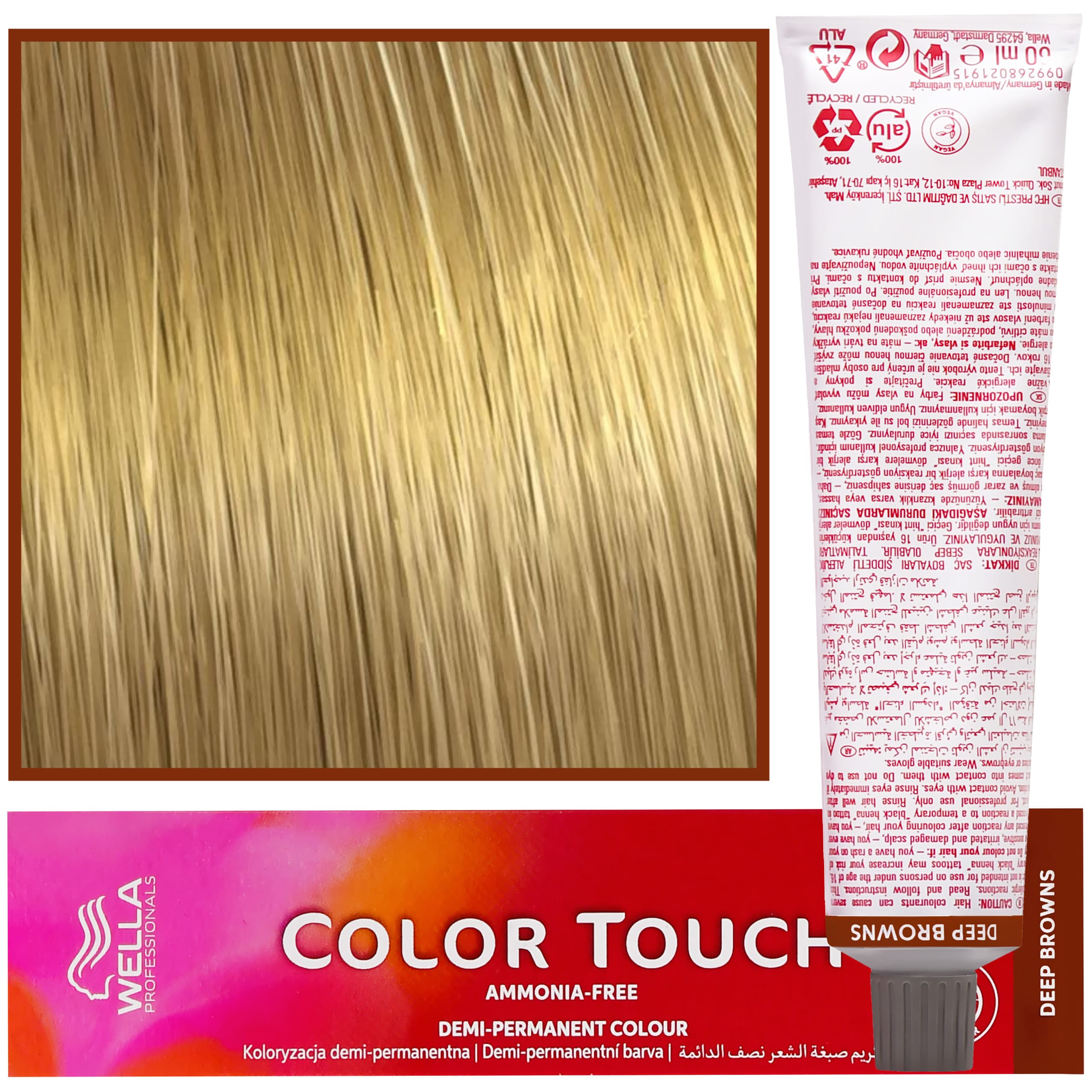 Color Touch - profesjonalna farba do włosów bez amoniaku, 10/73 Rozświetlony Tabaczkowy Blond
