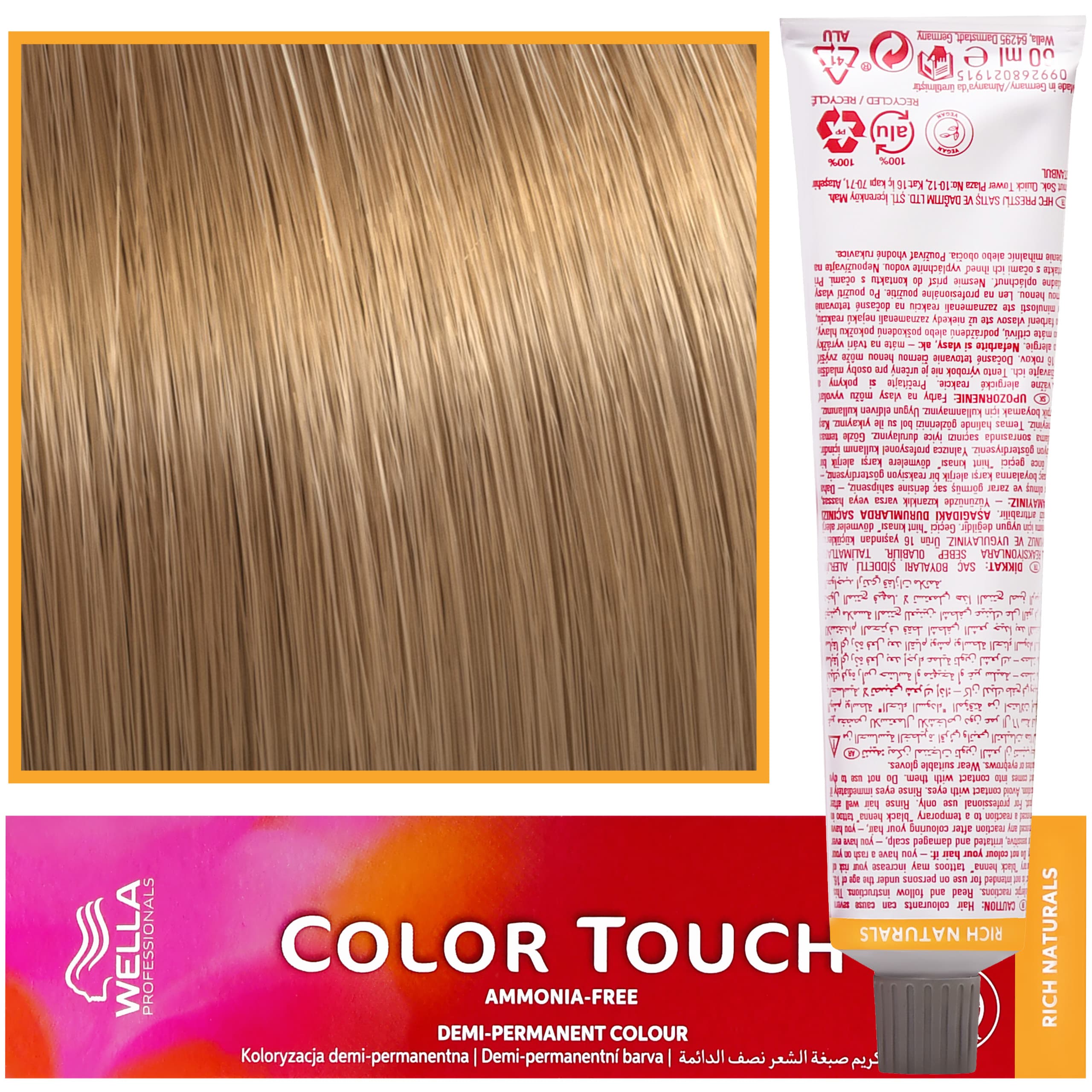 Color Touch - profesjonalna farba do włosów bez amoniaku, 8/35 Jasnozłoty mahoniowy blond