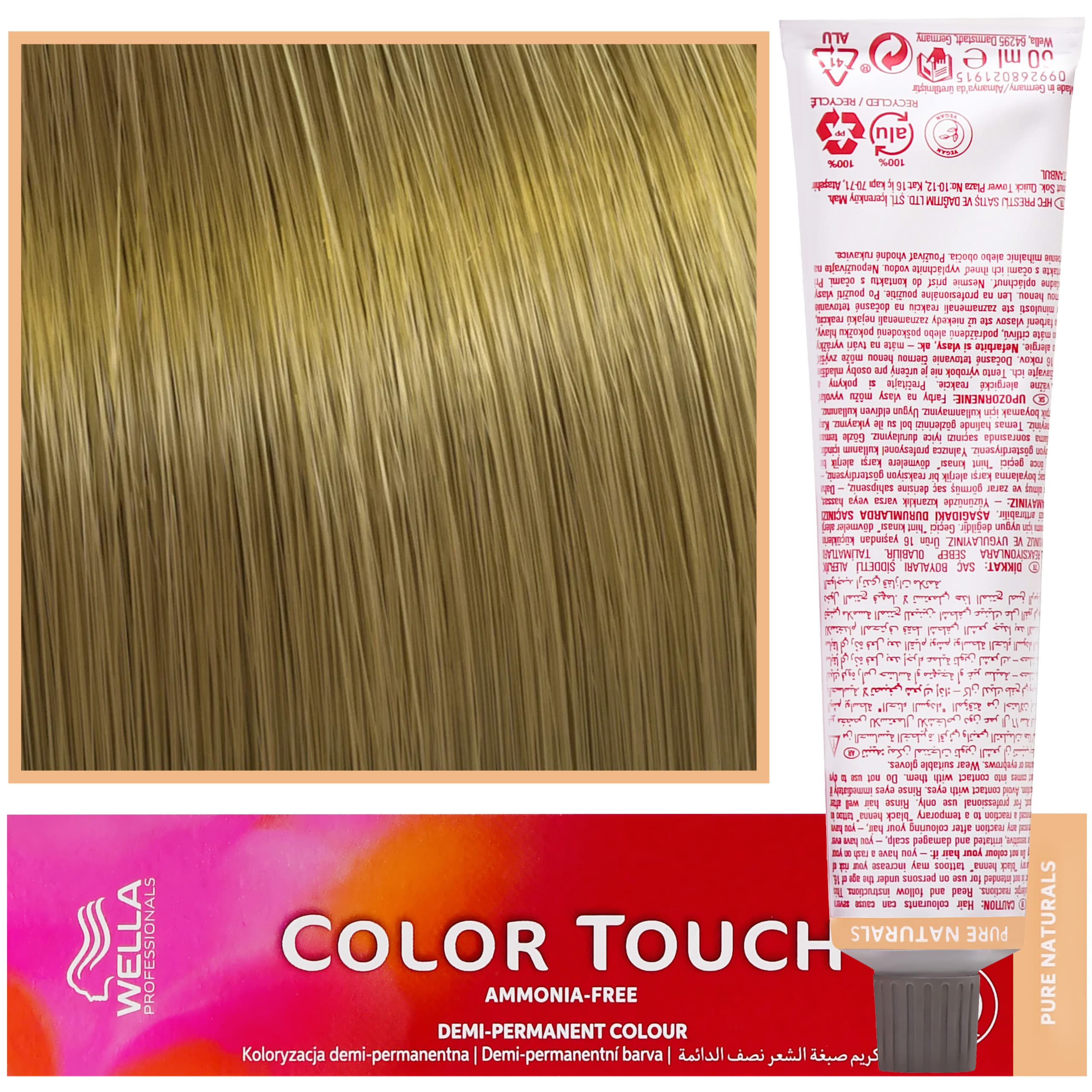 Color Touch - profesjonalna farba do włosów bez amoniaku, 8/0 Jasny Blond