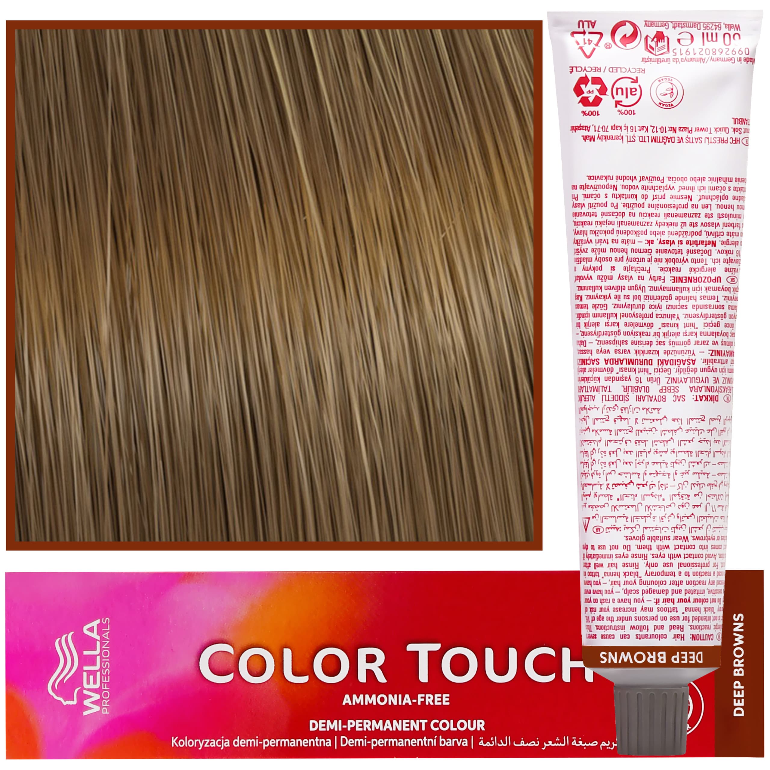 Color Touch - profesjonalna farba do włosów bez amoniaku, 7/73 Średni Blond Brązowo Złoty