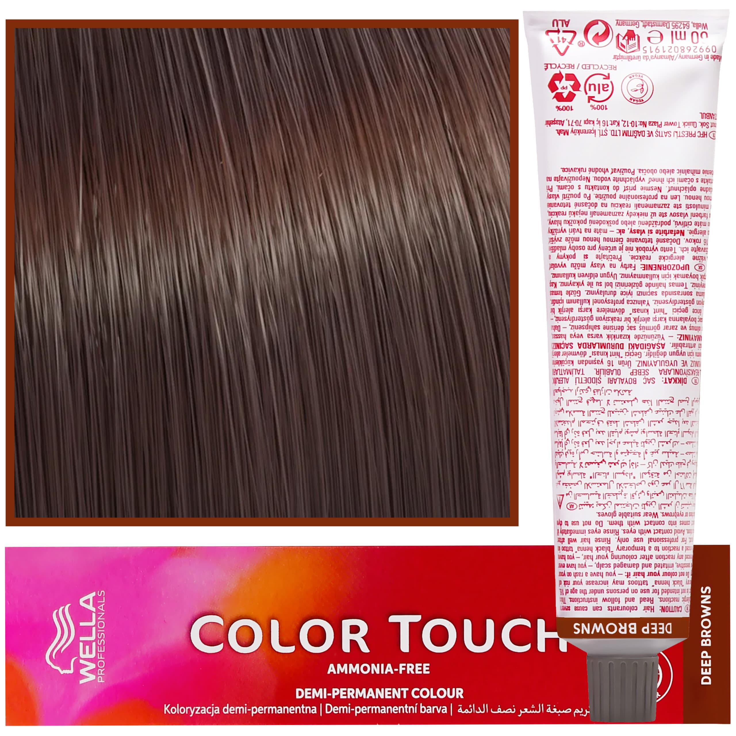 Color Touch - profesjonalna farba do włosów bez amoniaku, 6/77 Ciemny Blond Intensywny Brąz