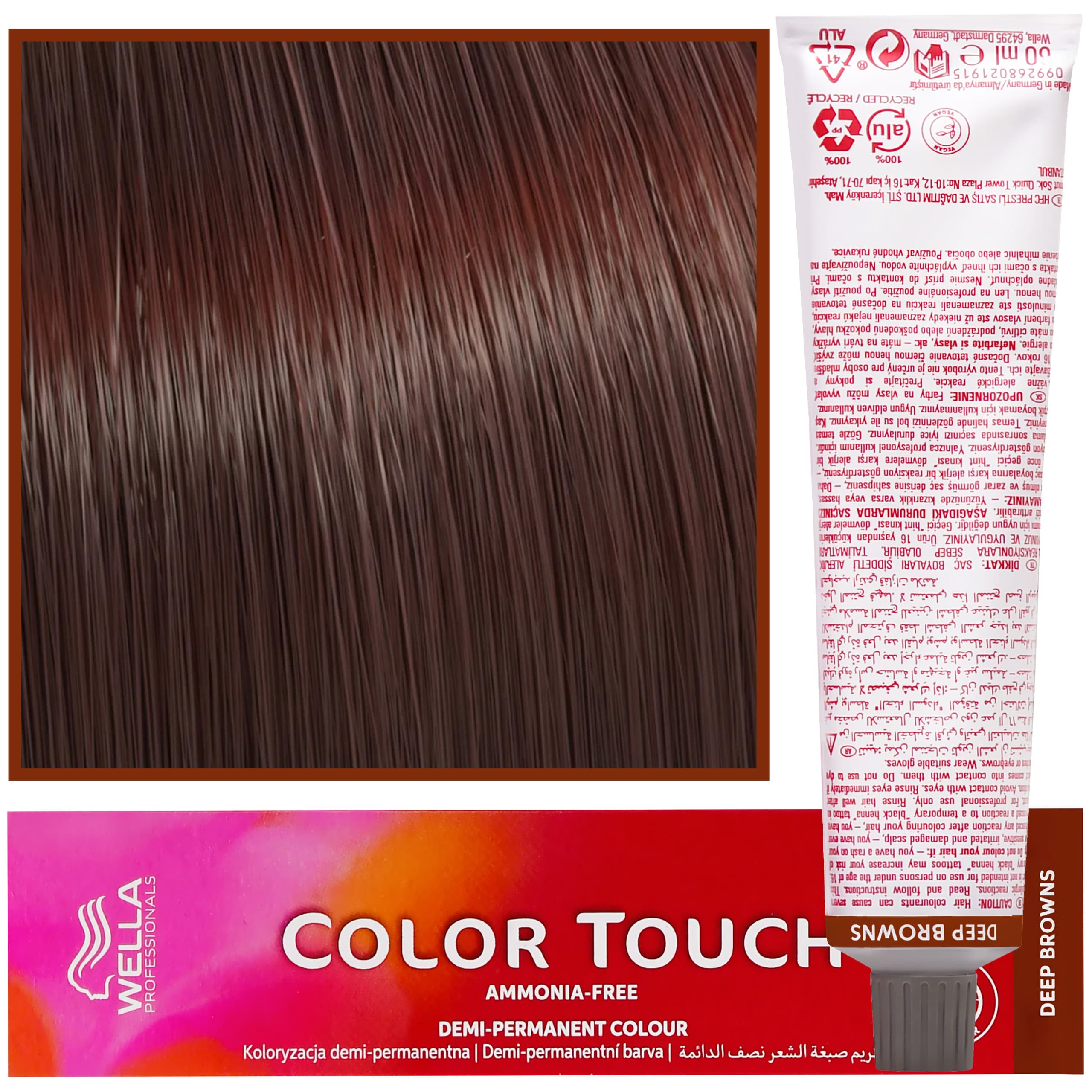 Color Touch - profesjonalna farba do włosów bez amoniaku, 6/75 Średni Palisander