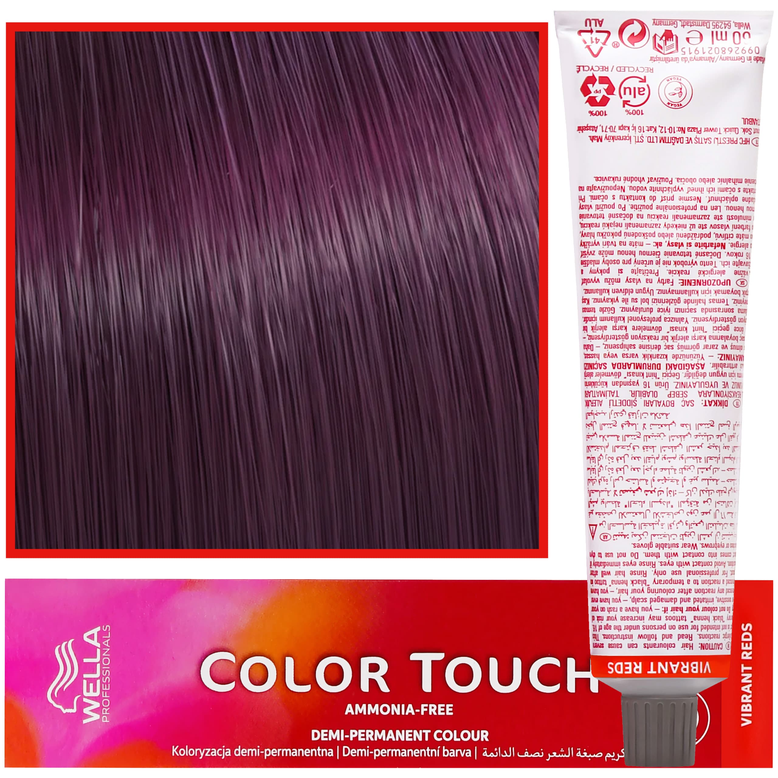 Color Touch - profesjonalna farba do włosów bez amoniaku, 55/65 Intensywny Jasny Brąz Fioletowo-Mahoniowy