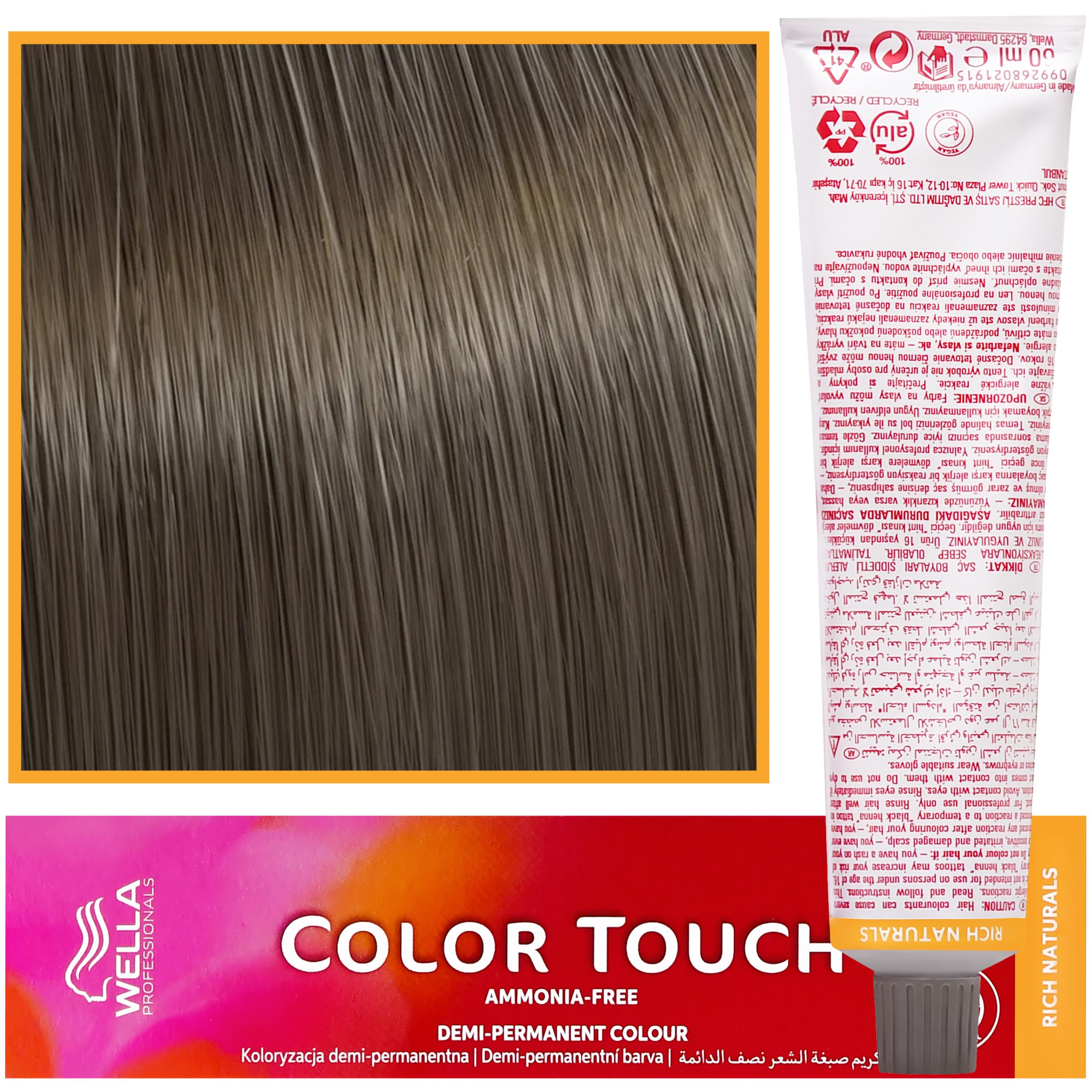 Color Touch - profesjonalna farba do włosów bez amoniaku, 7/97 Średni Brąz Cedrowo-Brązowy