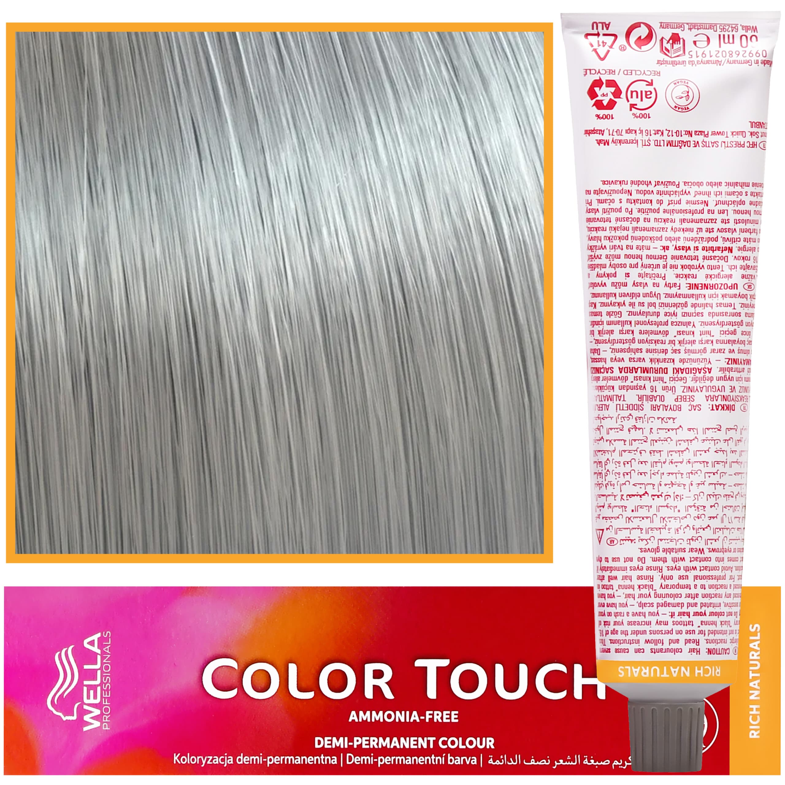 Color Touch - profesjonalna farba do włosów bez amoniaku, 7/89 Perłowoszary