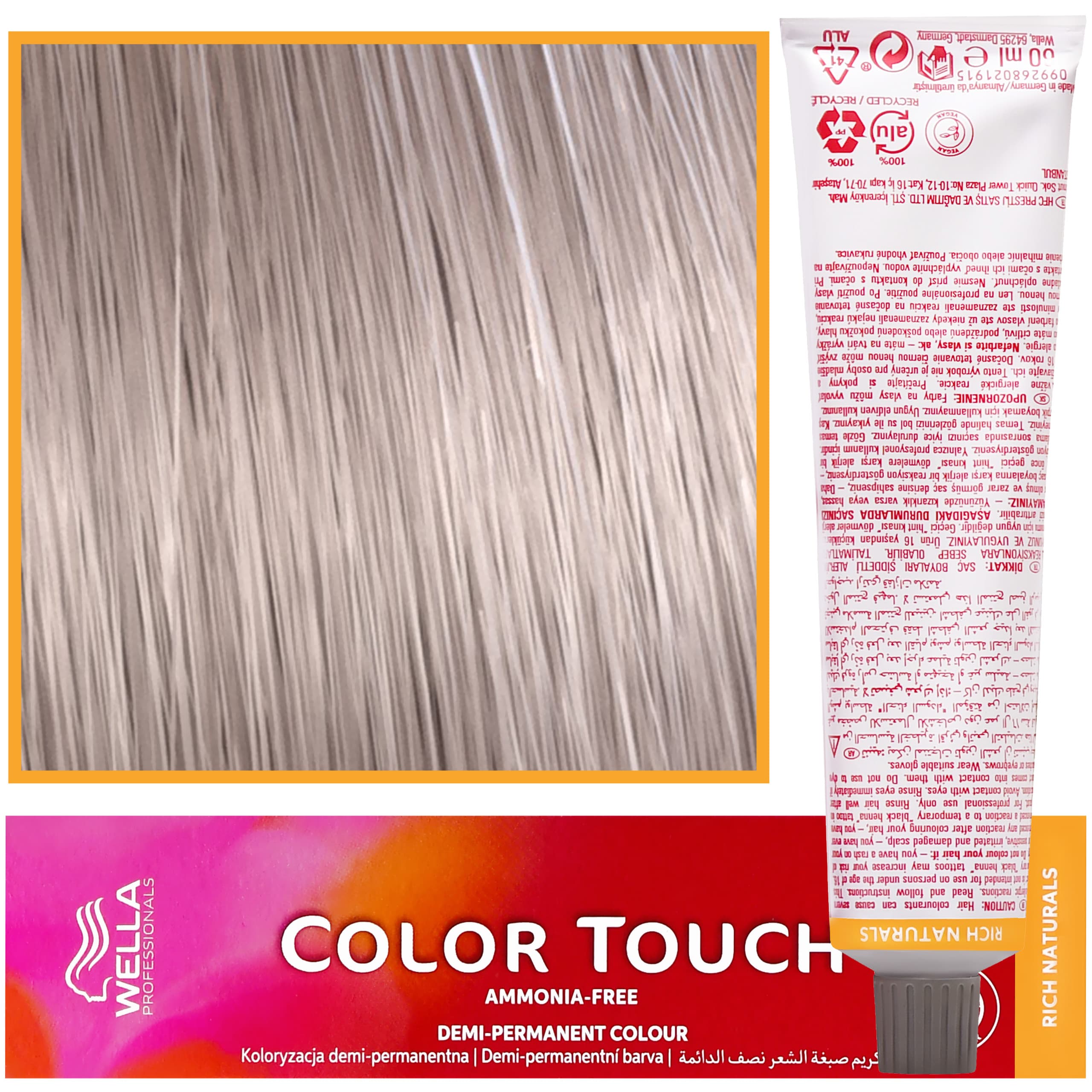 Color Touch - profesjonalna farba do włosów bez amoniaku, 9/96 Bardzo Jasny Blond Popielaty Fiolet