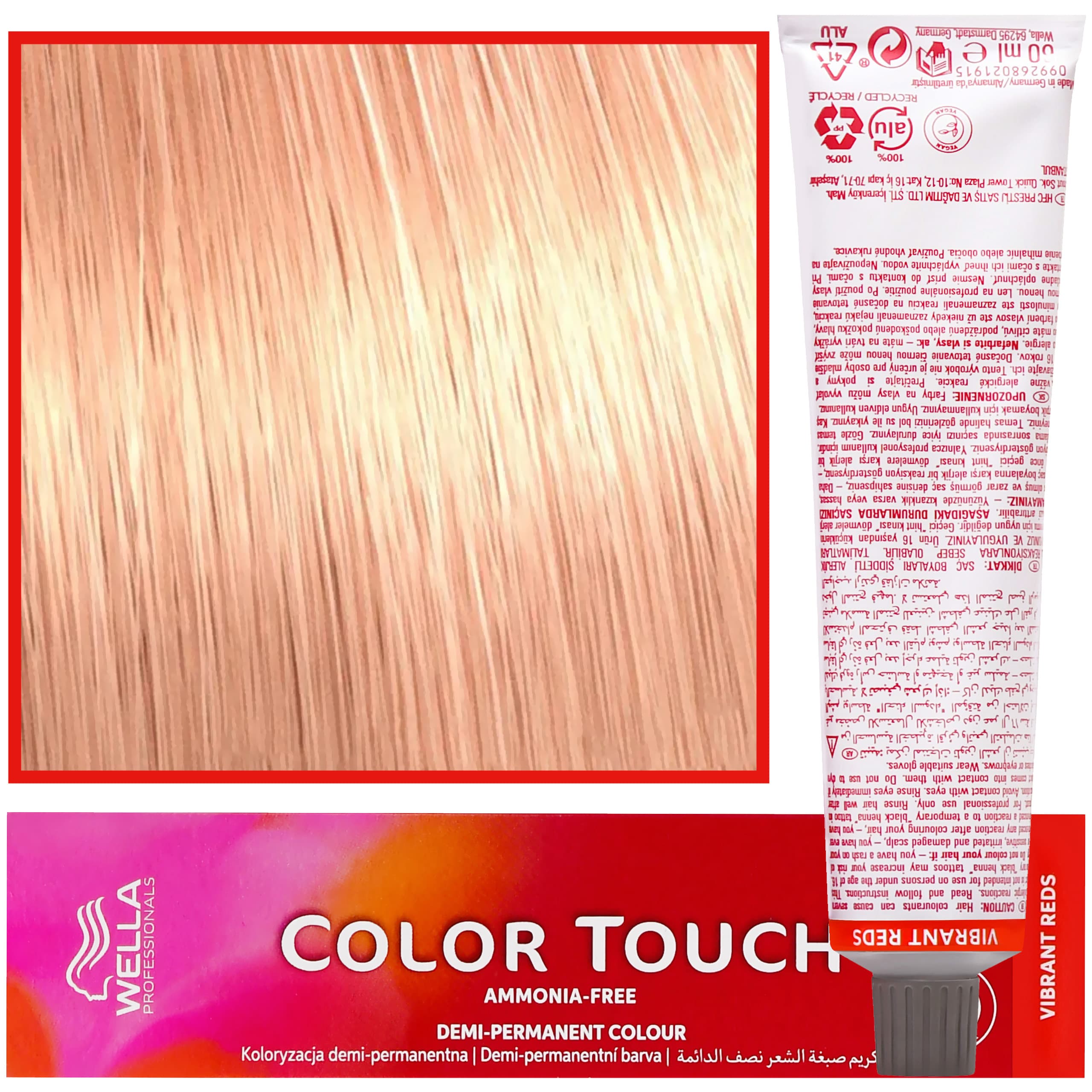 Color Touch - profesjonalna farba do włosów bez amoniaku, 10/34 najjaśniejszy blond złota czerwień
