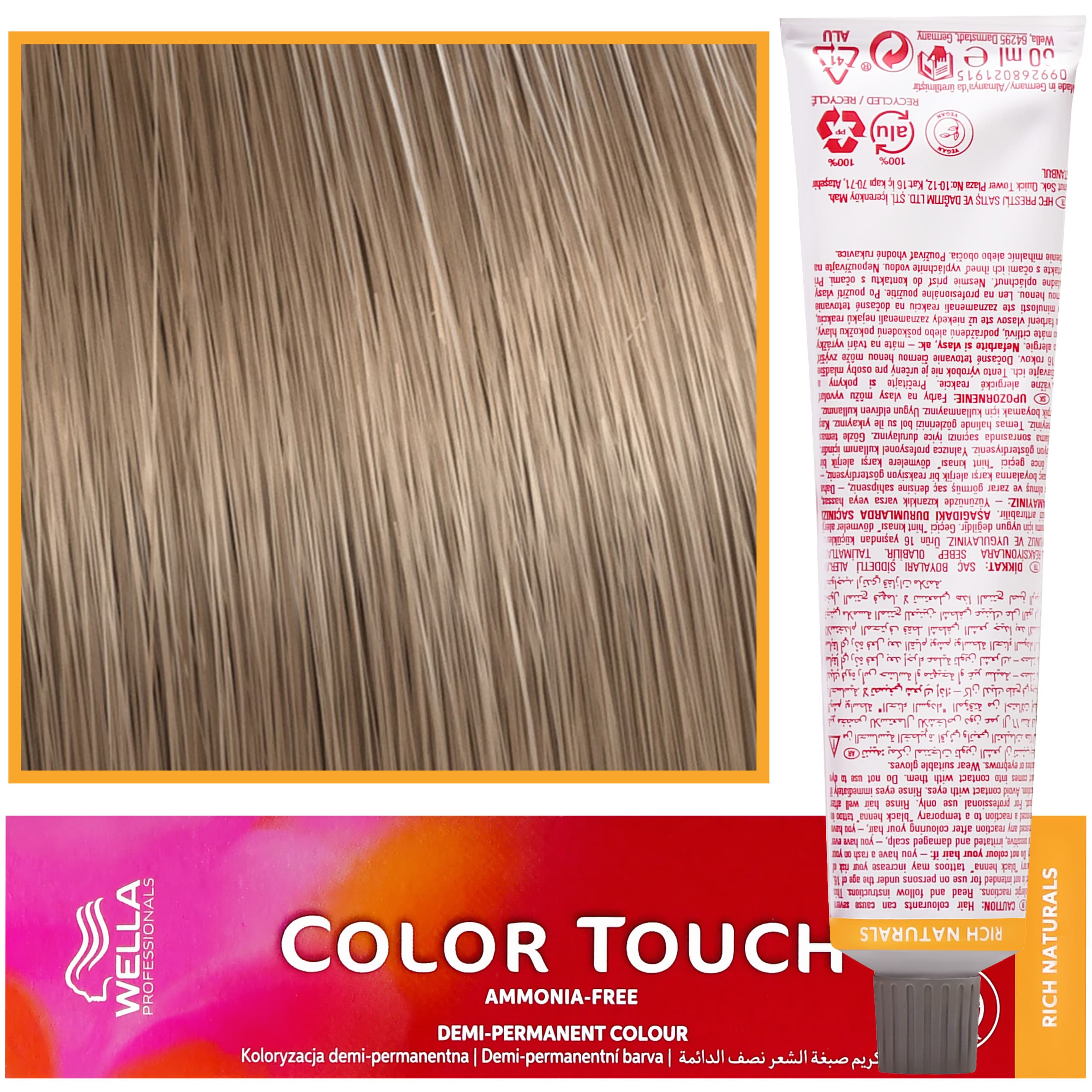 Color Touch - profesjonalna farba do włosów bez amoniaku, 9/16 Popielato-Fioletowy Rozświetlo