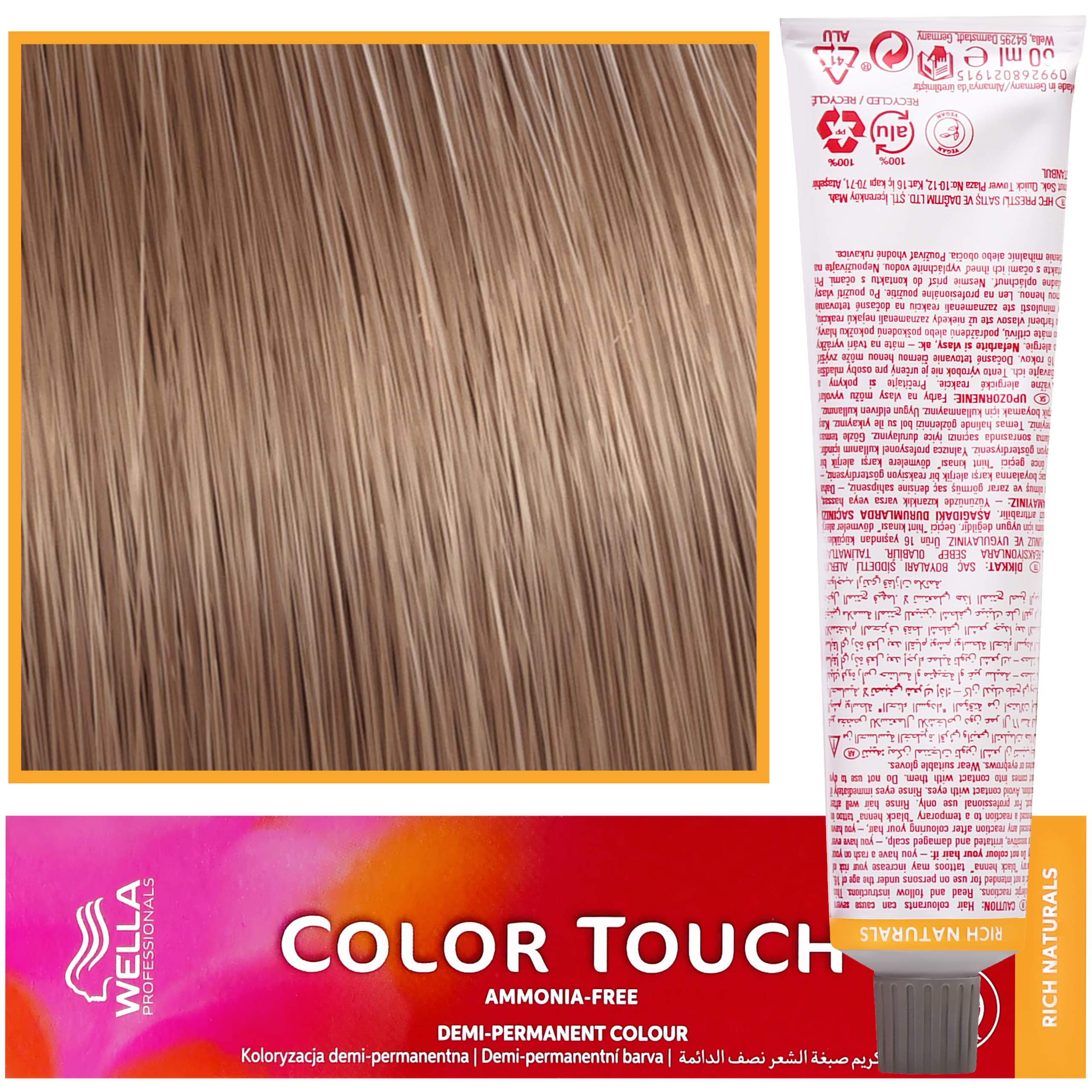 Color Touch - profesjonalna farba do włosów bez amoniaku, 9/97 bardzo jasny blond cedrowo brązowy