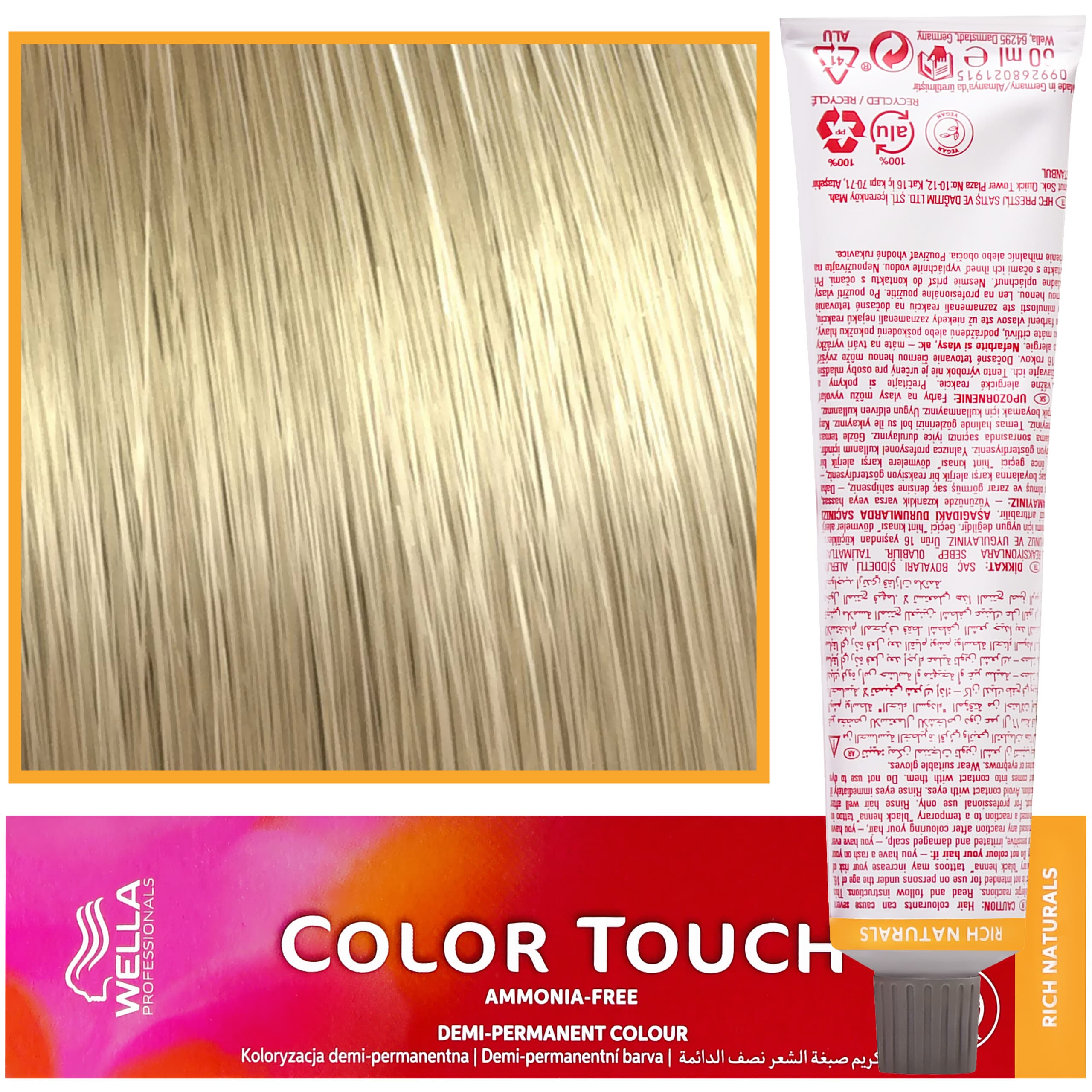 Color Touch - profesjonalna farba do włosów bez amoniaku, 10/1 Najjaśniejszy Blond Popielaty