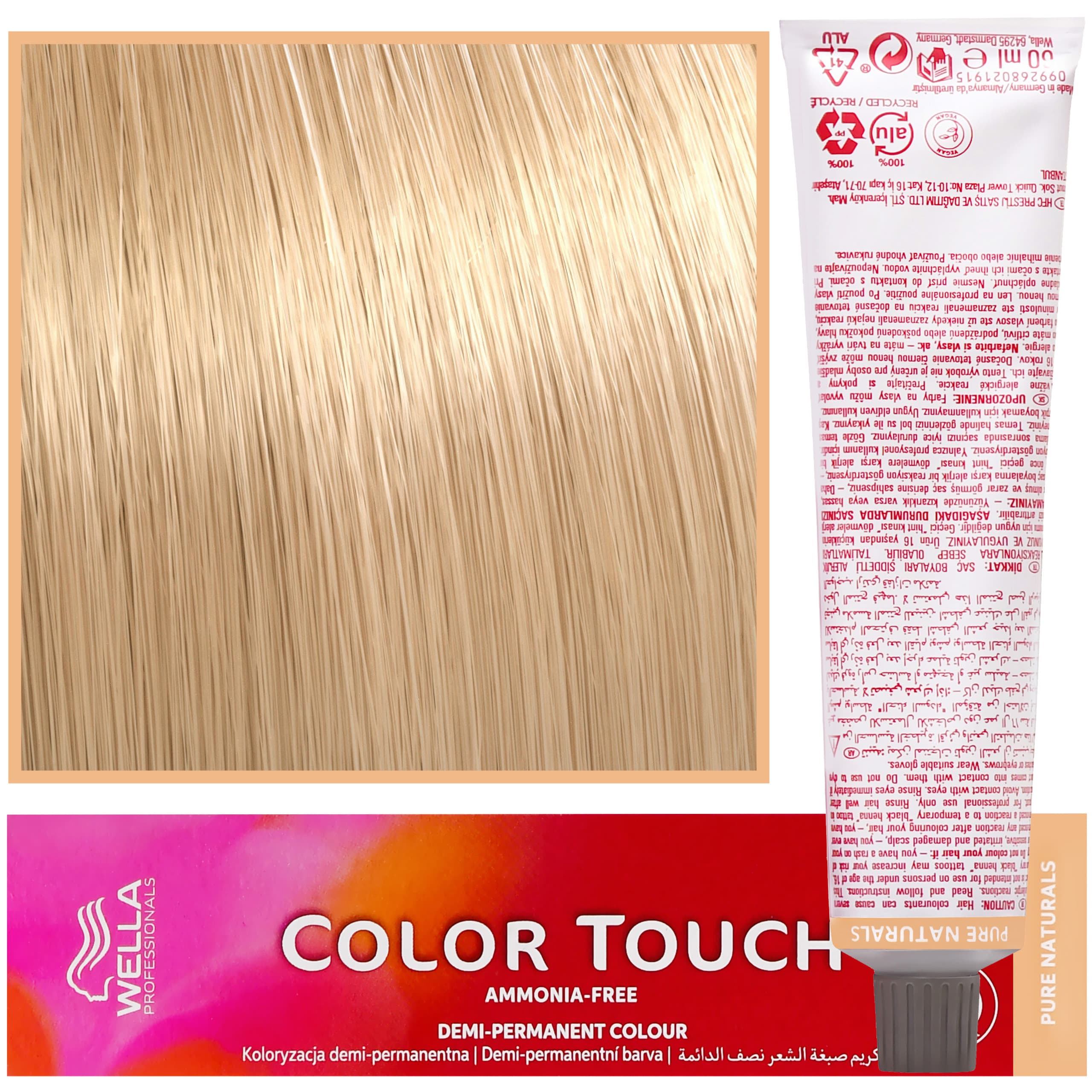 Color Touch - profesjonalna farba do włosów bez amoniaku, 10/01 Platynowy Blond Naturalnie Pop