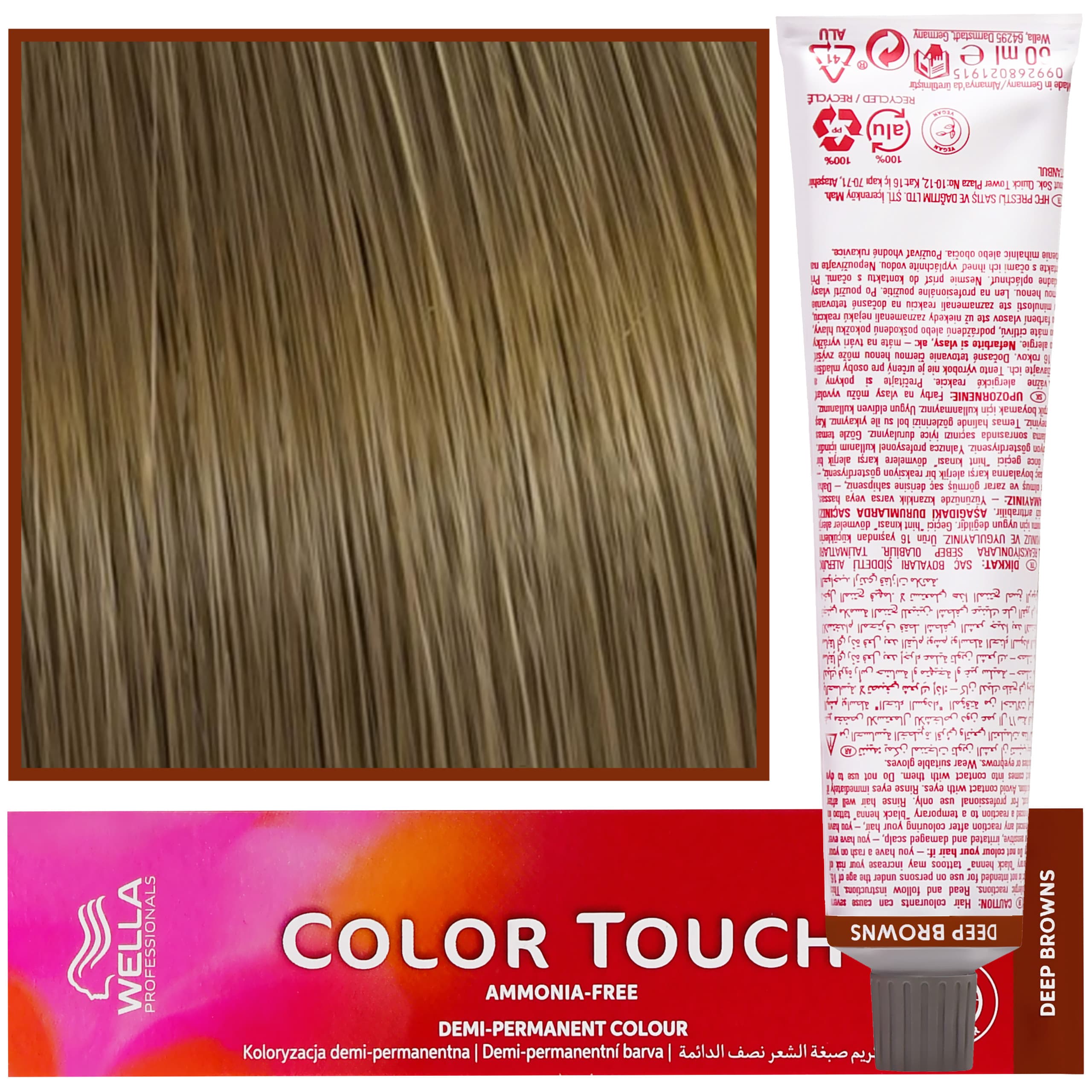 Color Touch - profesjonalna farba do włosów bez amoniaku, 8/71 Brązowo-Popielaty Jasny Blond
