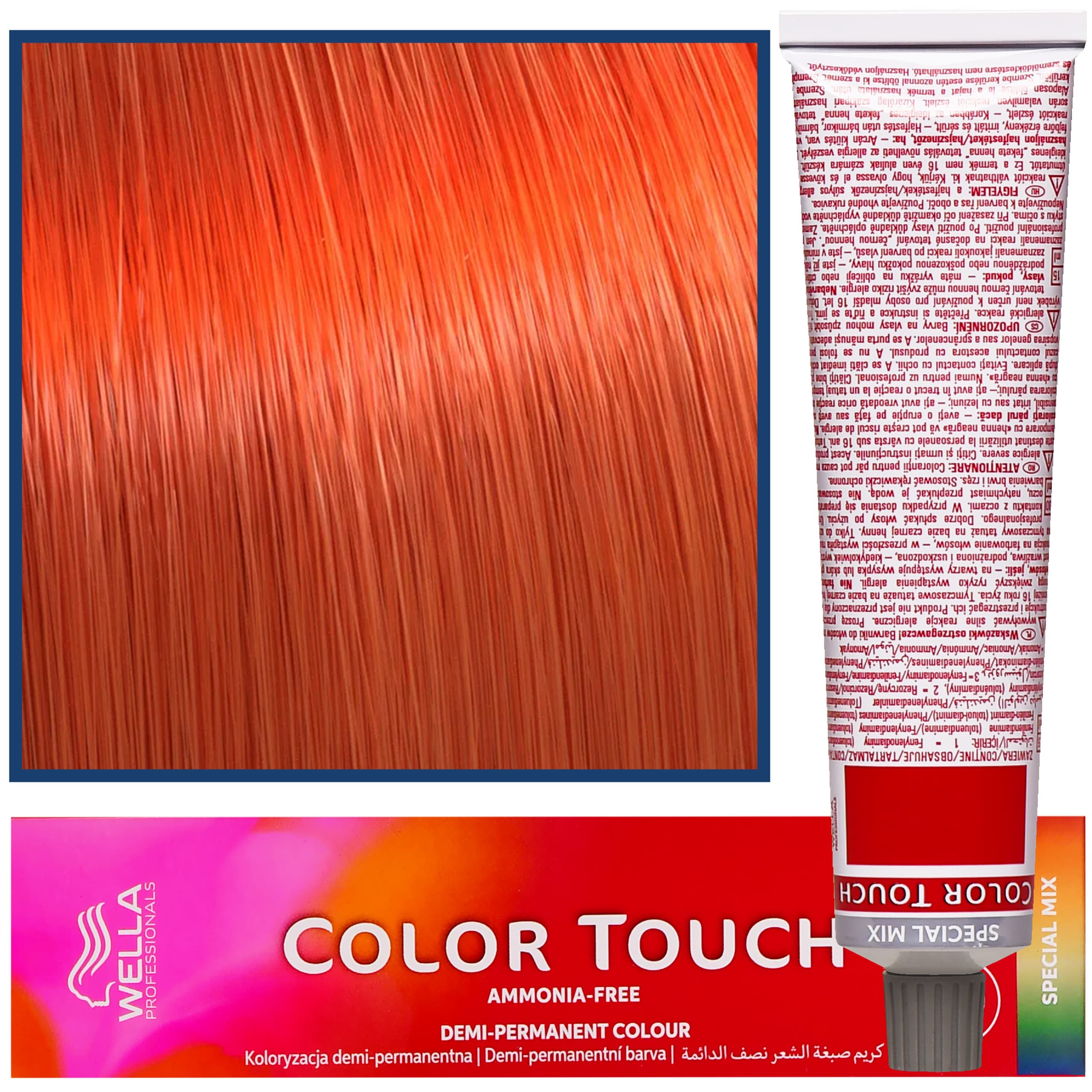 Color Touch - profesjonalna farba do włosów bez amoniaku, 0/34 Magiczny Koral - Złoto Miedziany