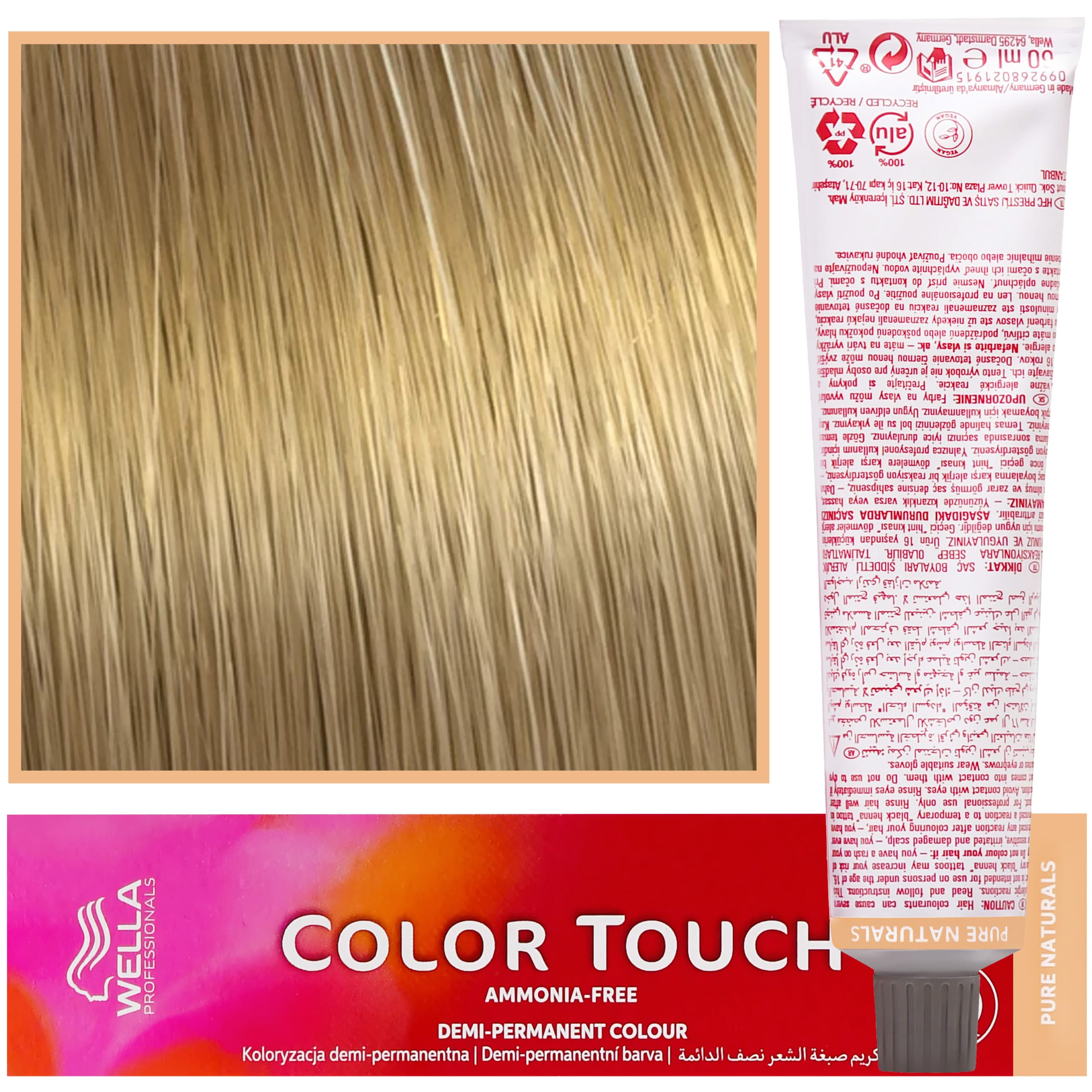 Color Touch - profesjonalna farba do włosów bez amoniaku, 9/0 Bardzo Jasny Blond