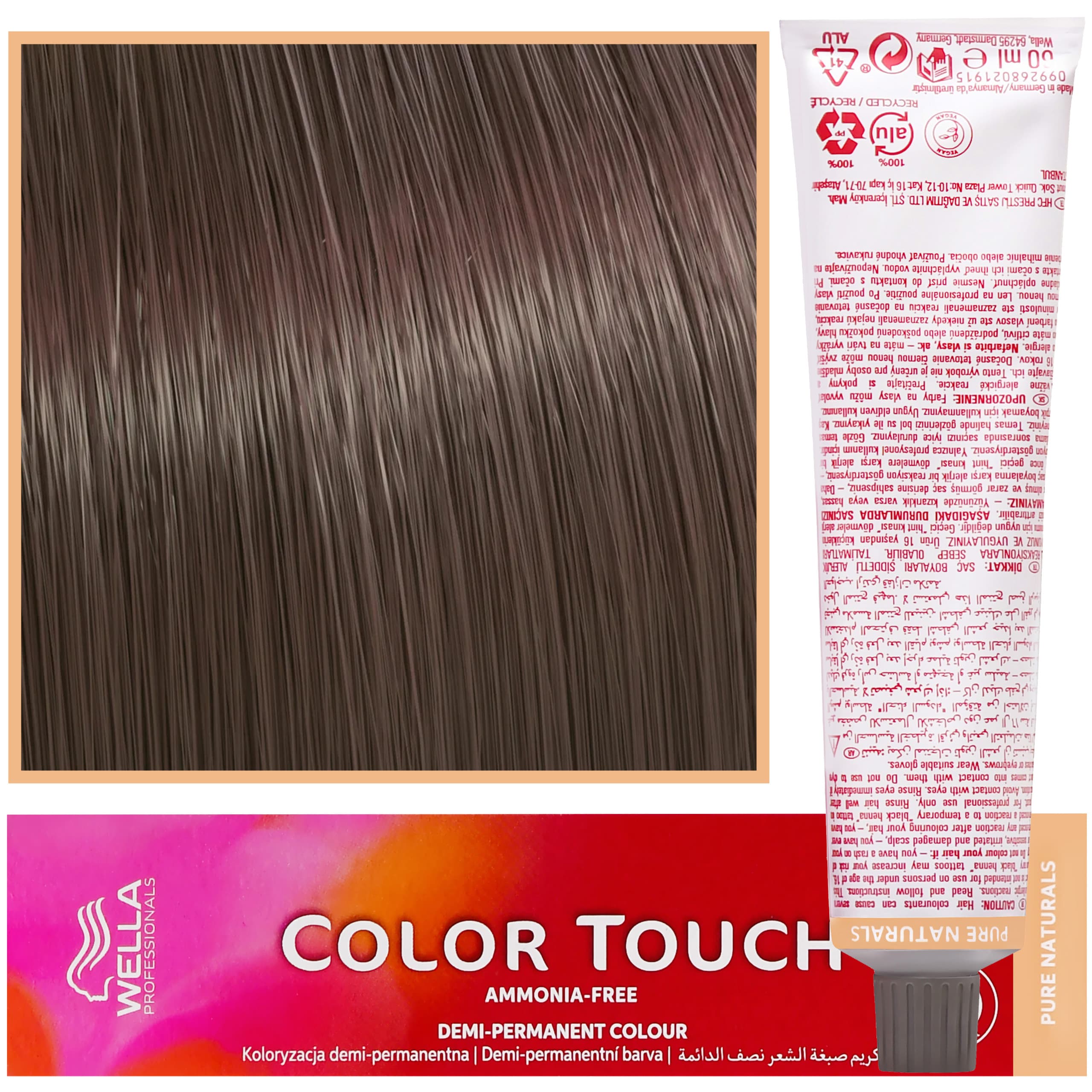 Color Touch - profesjonalna farba do włosów bez amoniaku, 6/05 Ciemny Blond Naturalny Mahoniowy