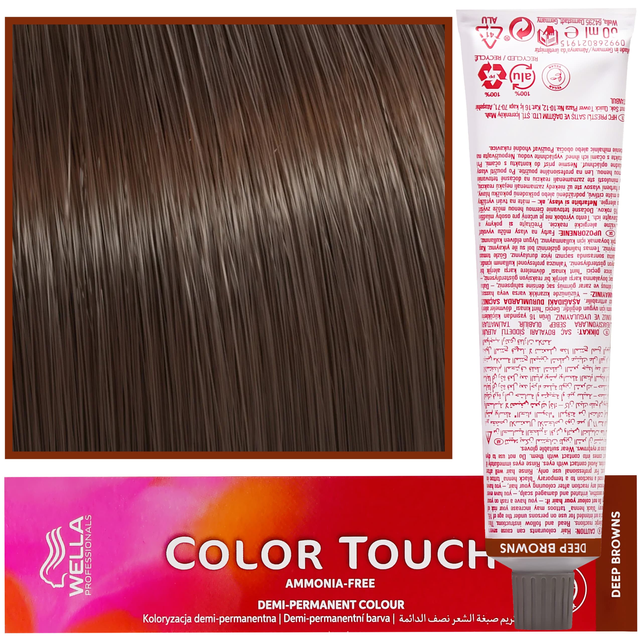 Color Touch - profesjonalna farba do włosów bez amoniaku, 6/73 Ciemny Blond Brązowo Złoty