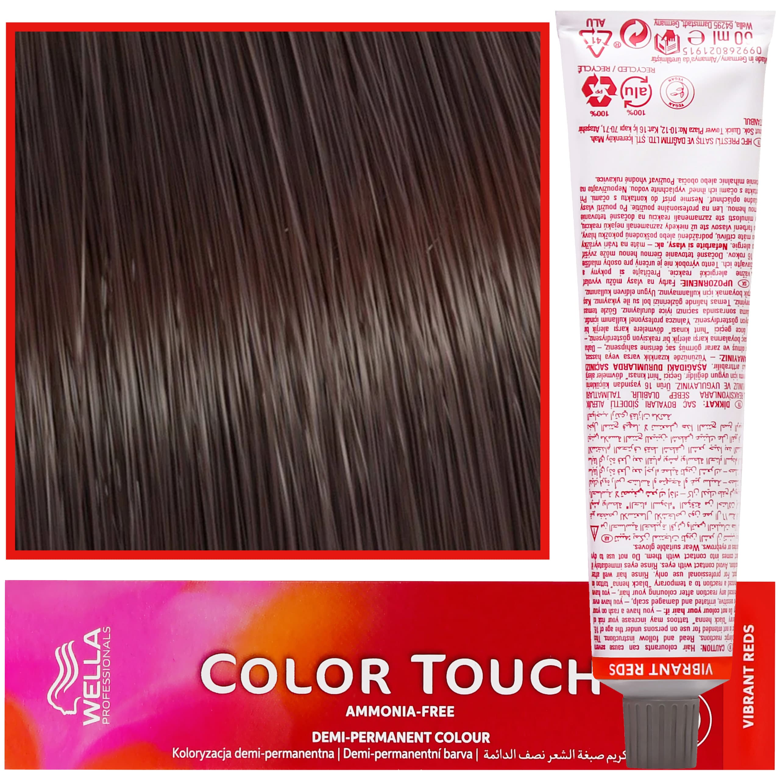 Color Touch - profesjonalna farba do włosów bez amoniaku, 4/57 Średni Brąz Mahoniowo-Brązowy