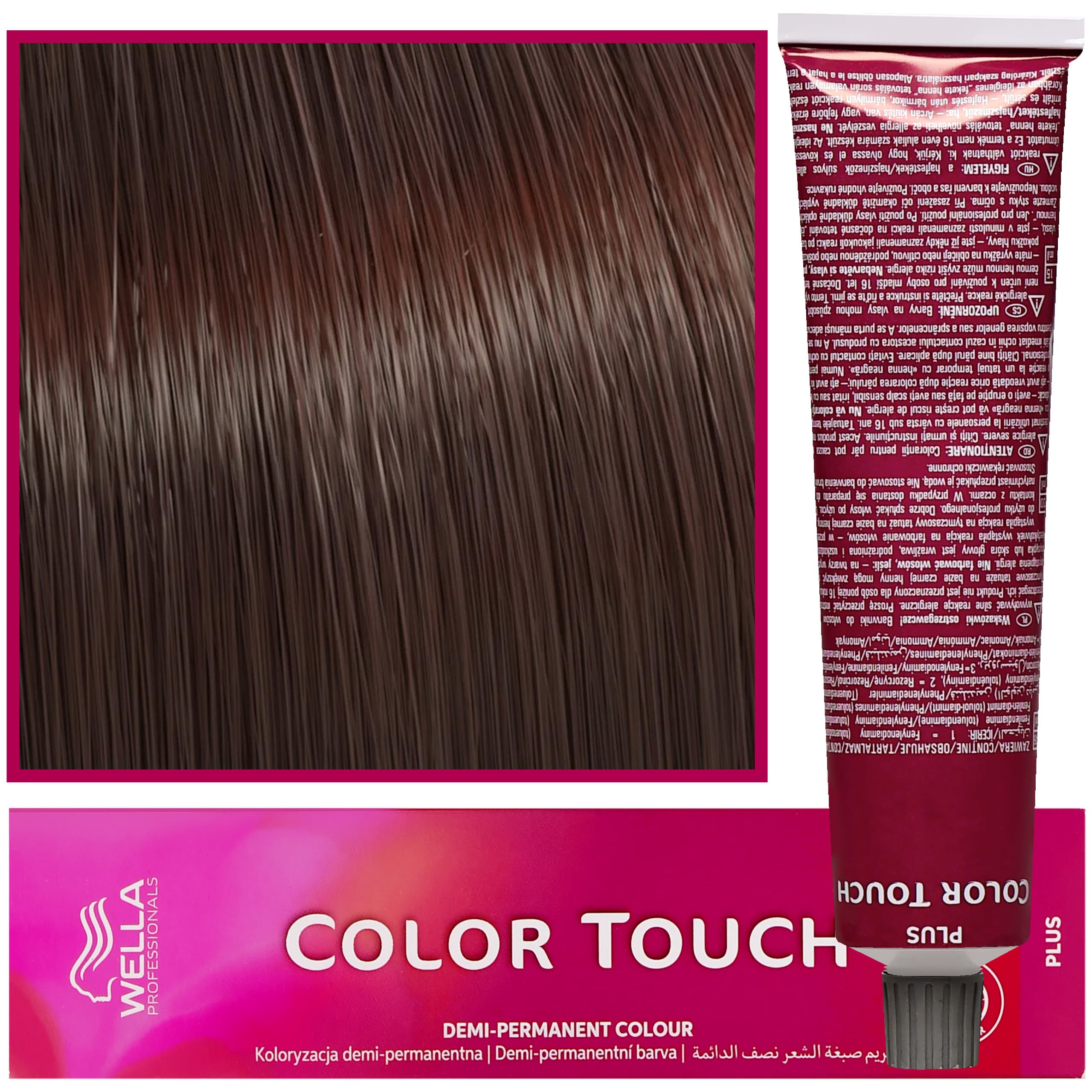 Color Touch - profesjonalna farba do włosów bez amoniaku, 66/04 Intensywny Ciemny Brąz Delikatnie Miedziany