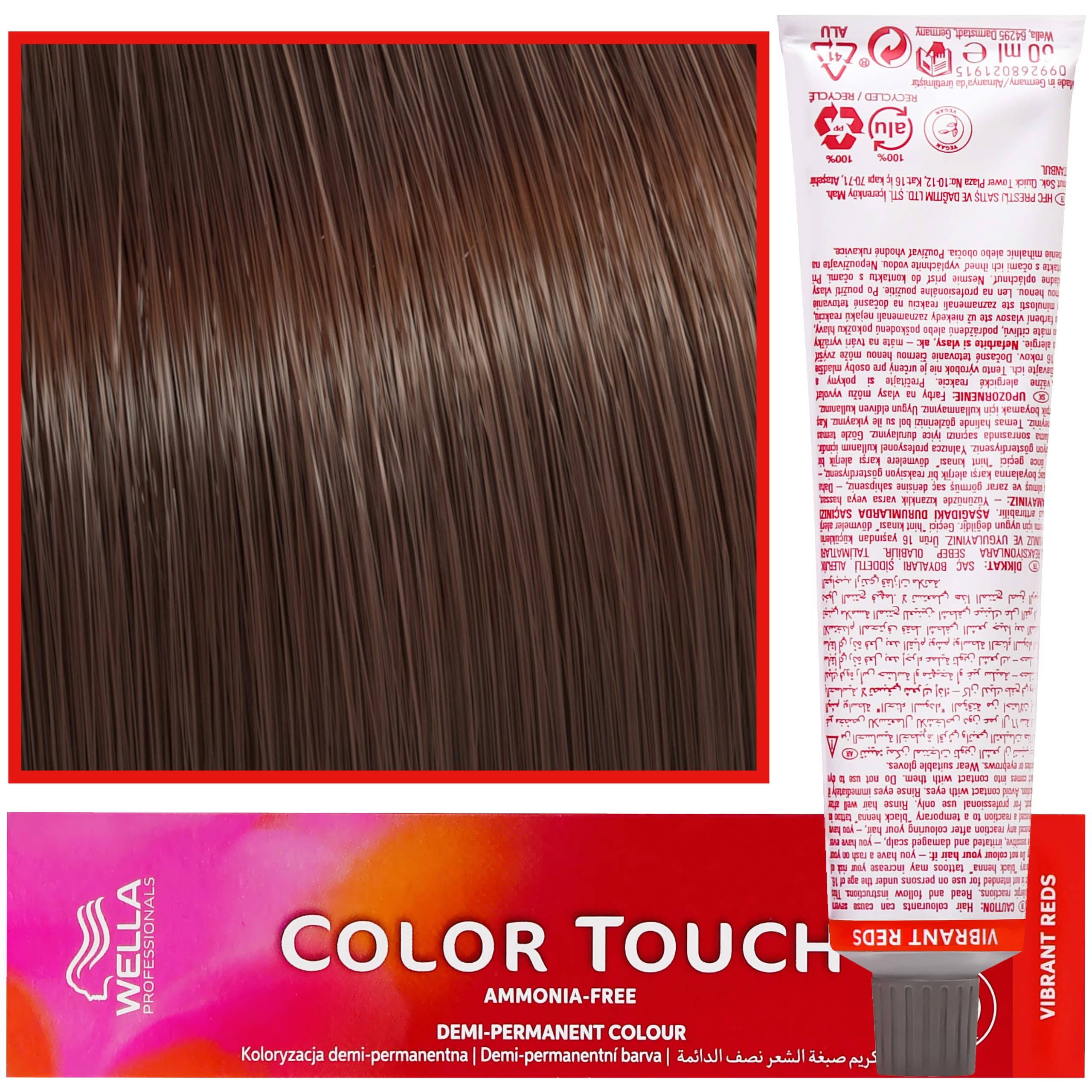 Color Touch - profesjonalna farba do włosów bez amoniaku, 5/4 Kasztan