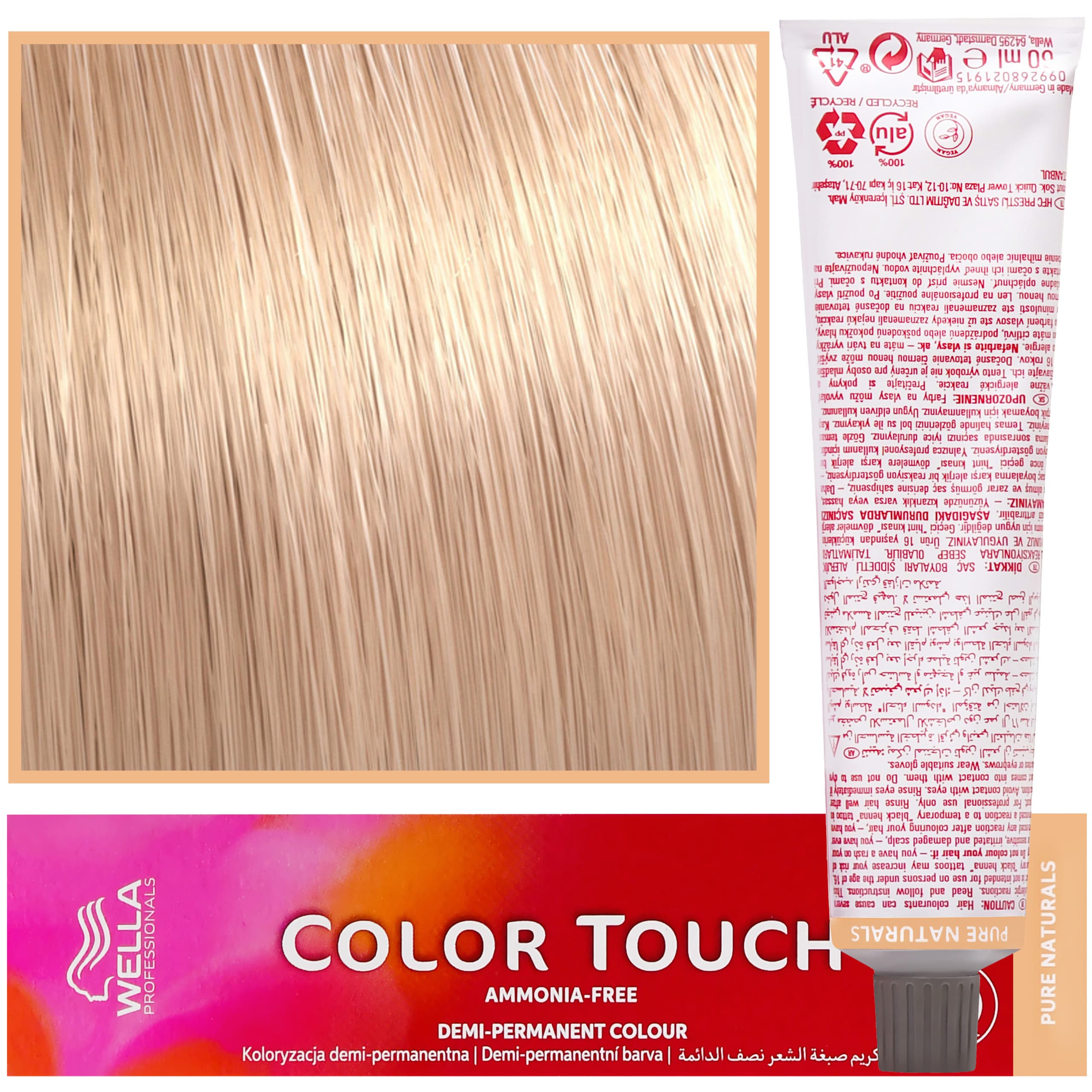 Color Touch - profesjonalna farba do włosów bez amoniaku, 10/05 Najjaśniejszy Blond Naturalny Mahoniowy