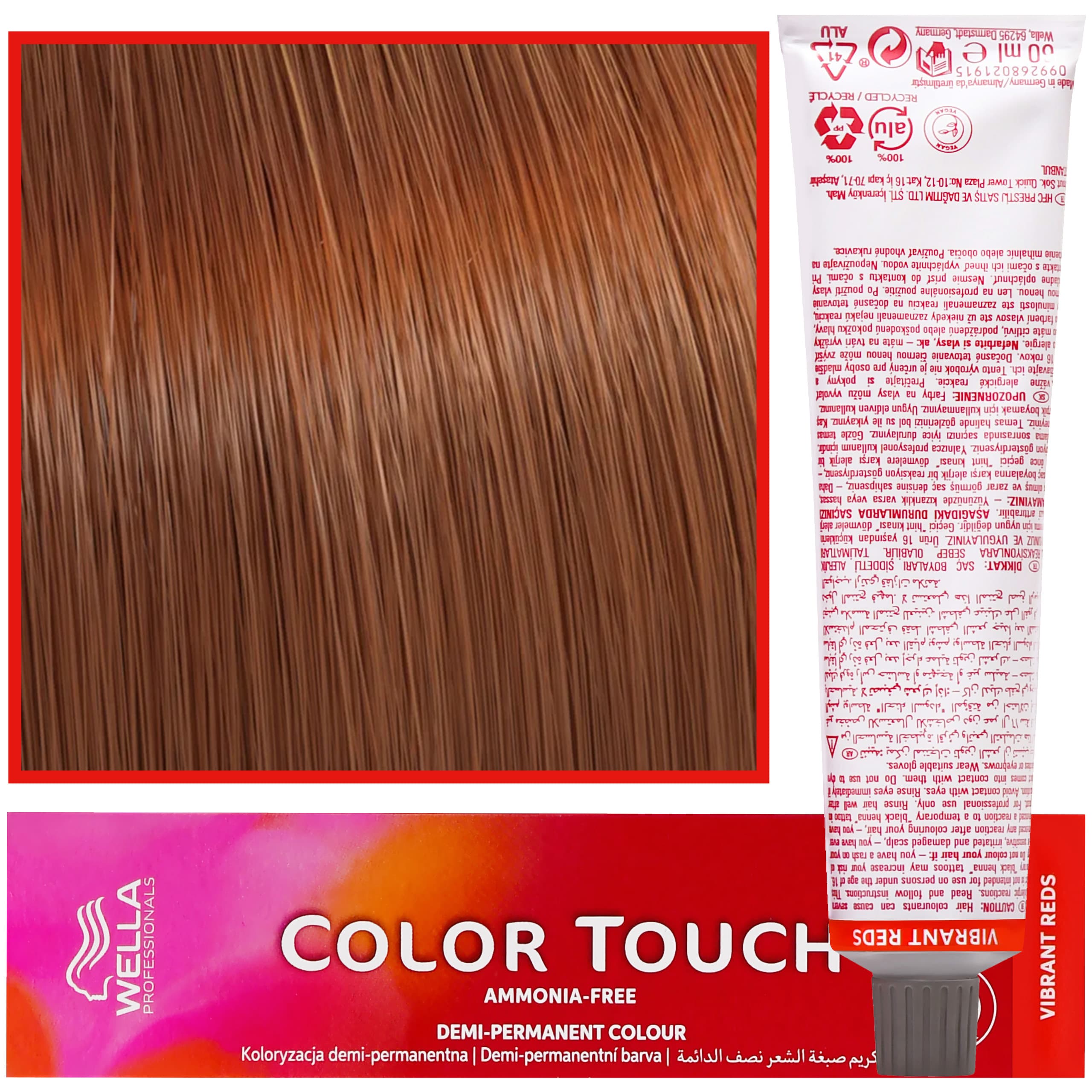 Color Touch - profesjonalna farba do włosów bez amoniaku, 7/47 Średni Blond Czerwono-Brązowy