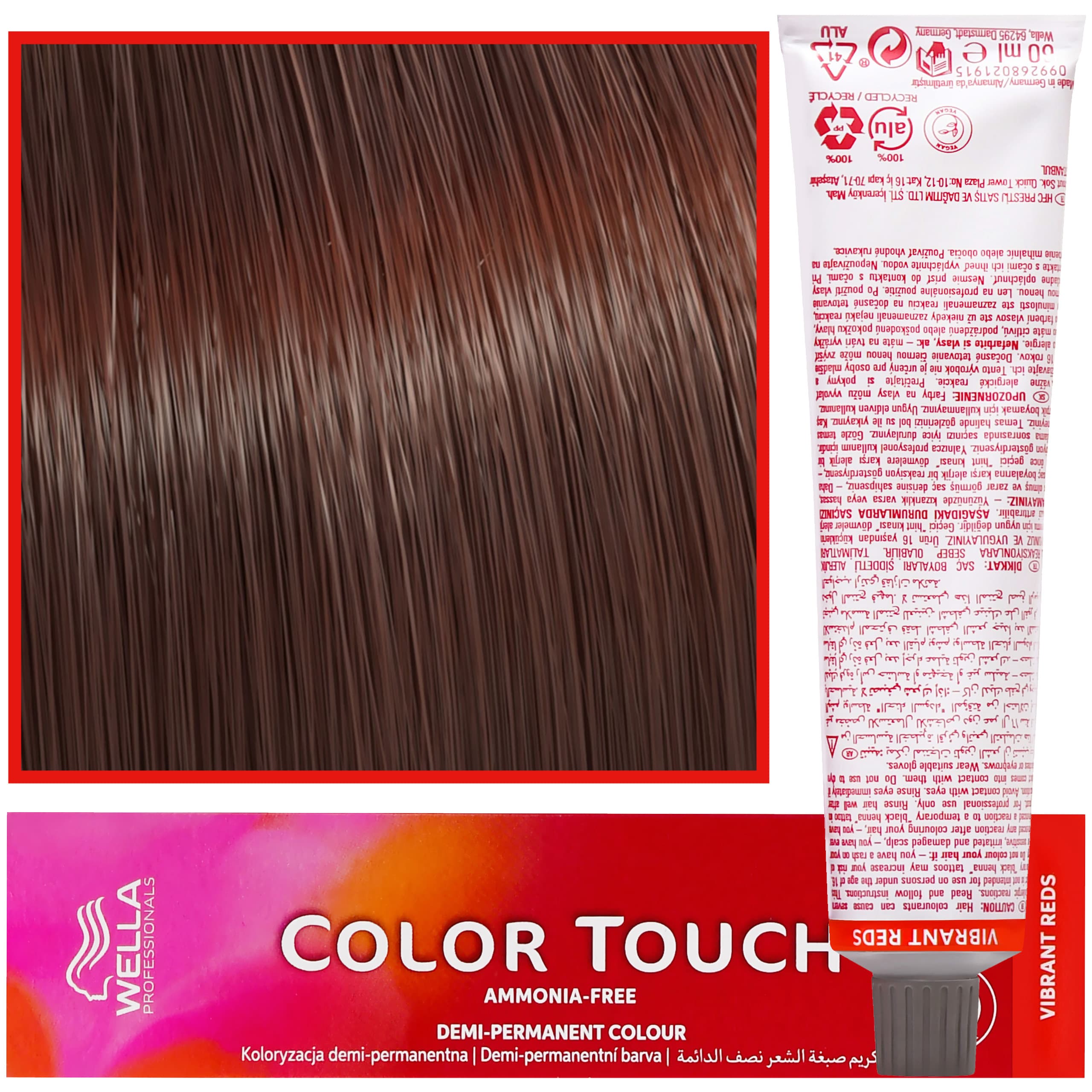 Color Touch - profesjonalna farba do włosów bez amoniaku, 5/5 Jasny Brąz Mahoniowy