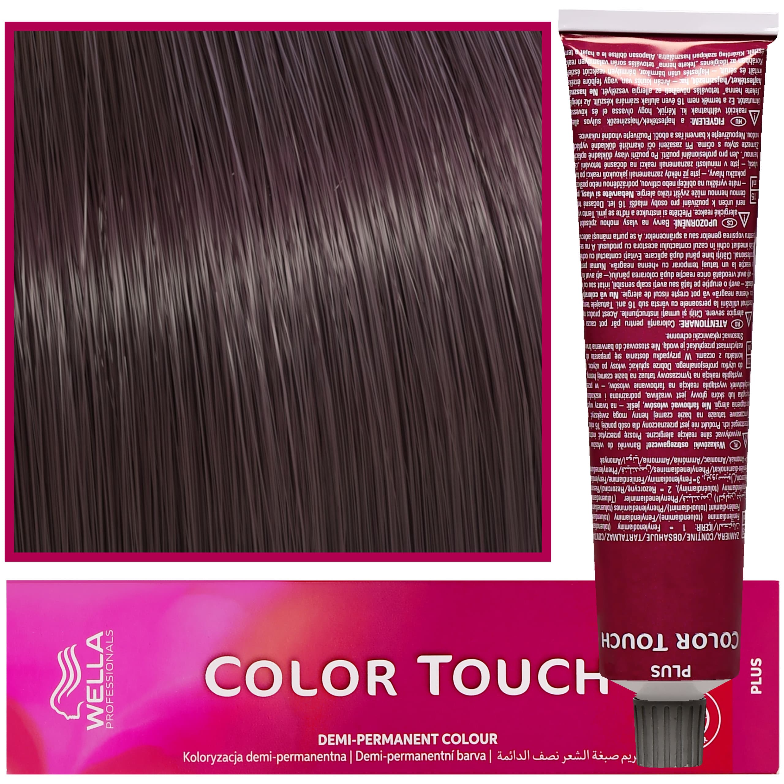 Color Touch - profesjonalna farba do włosów bez amoniaku, 44/05 Intensywny Średni Brąz Delikatnie Czerwony