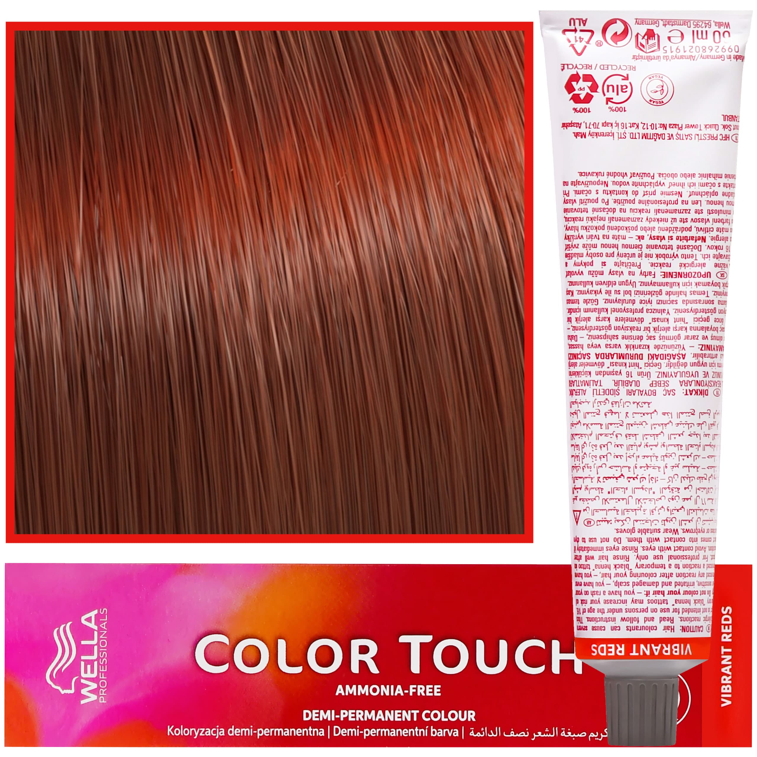 Color Touch - profesjonalna farba do włosów bez amoniaku, 7/4 Średni Blond Czerwony